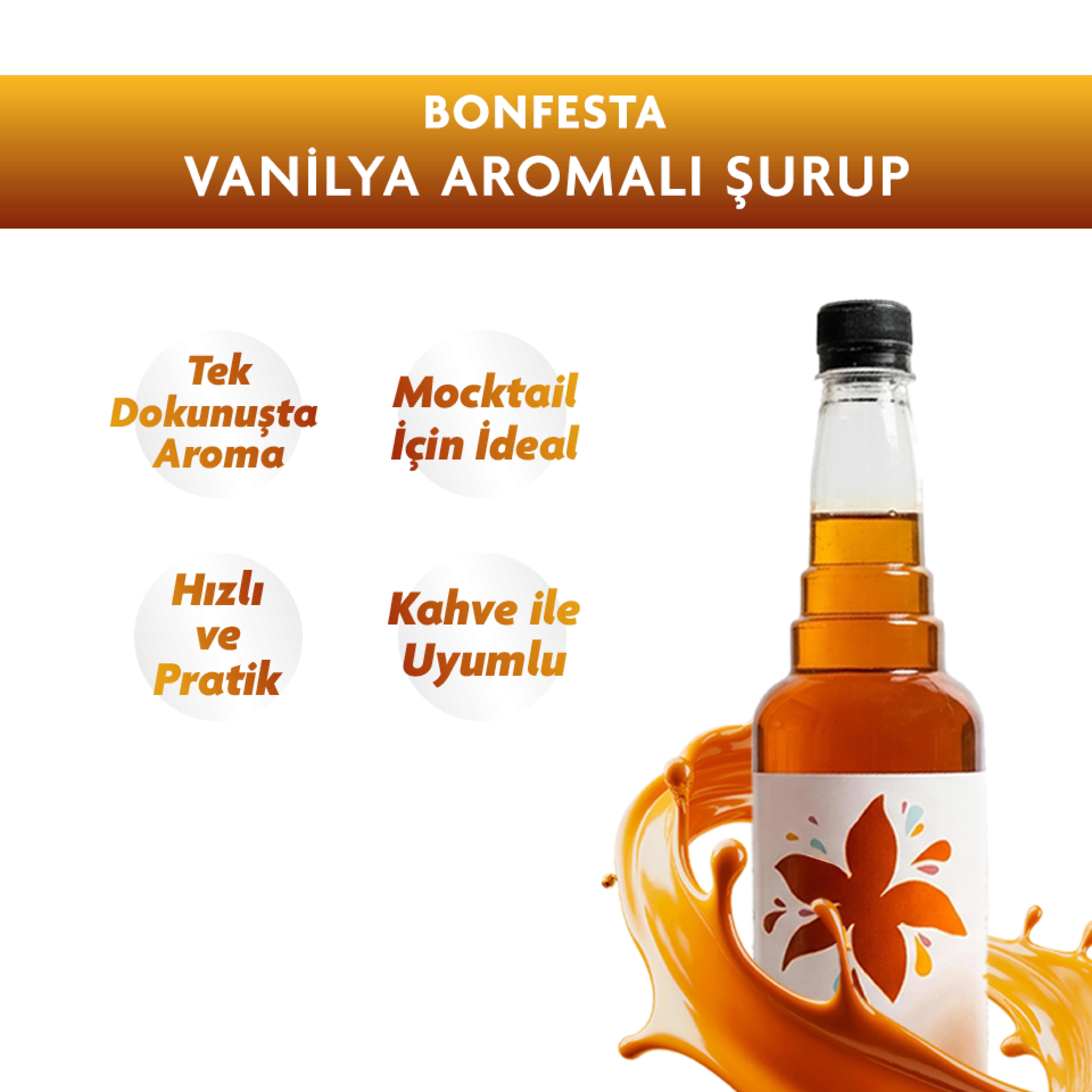 Bonfesta Vanilya Aromalı Şurup 750ml – Kahve Şurubu