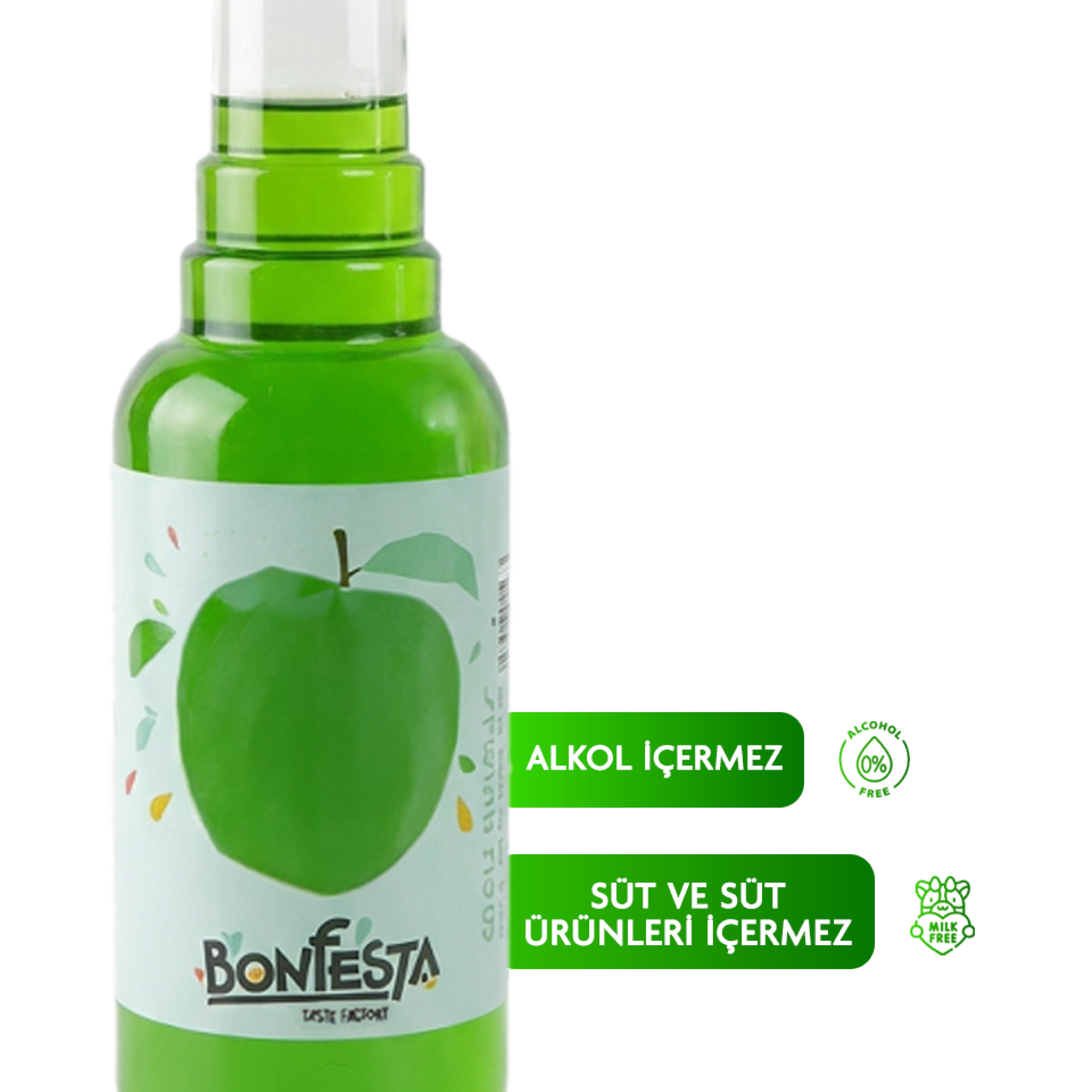 Bonfesta Yeşil Elma Şurup 750ml – Aromalı Şurup – Kokteyl Şurubu