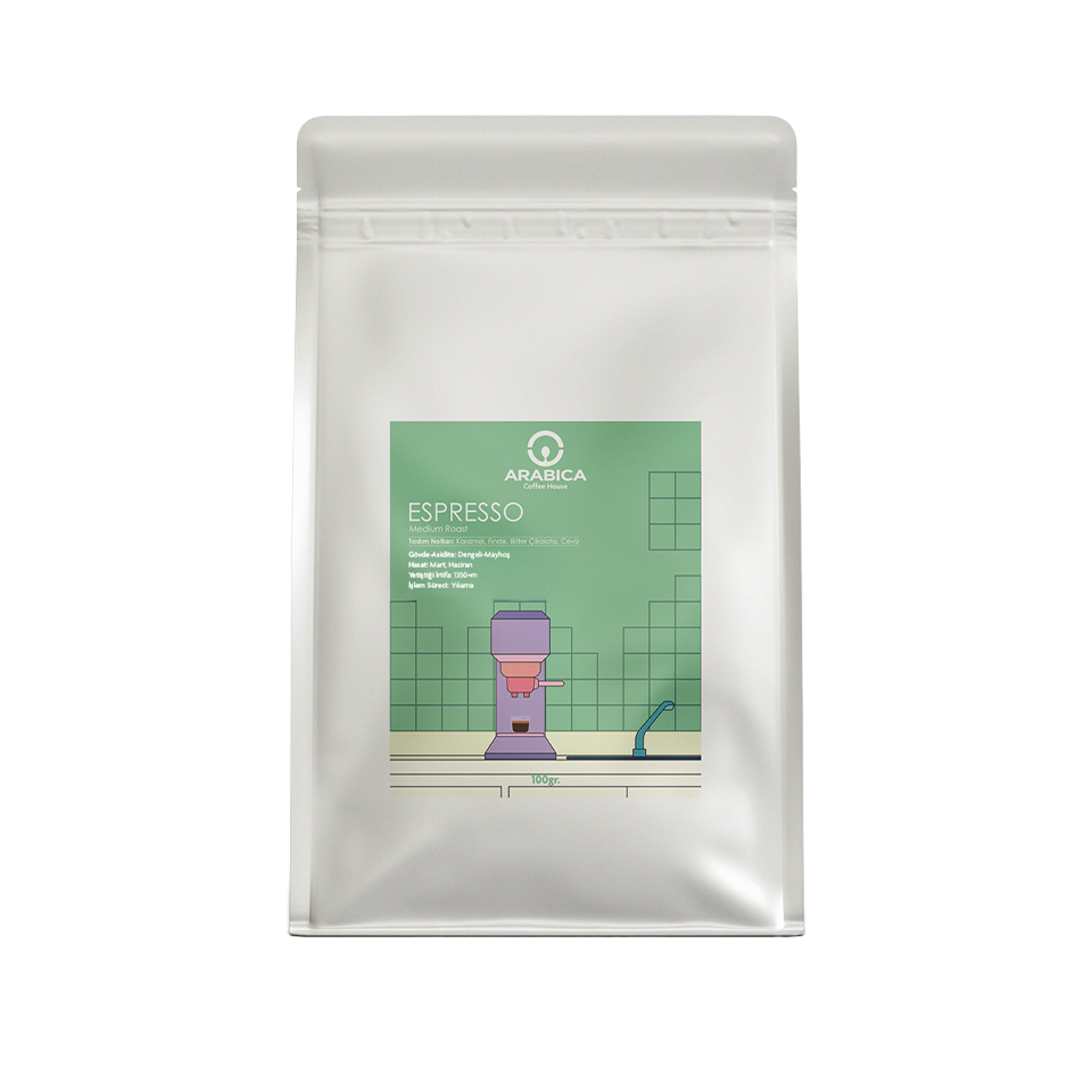 Espresso Kahve 100g Çekirdek Kahve Taze Kavrulmuş