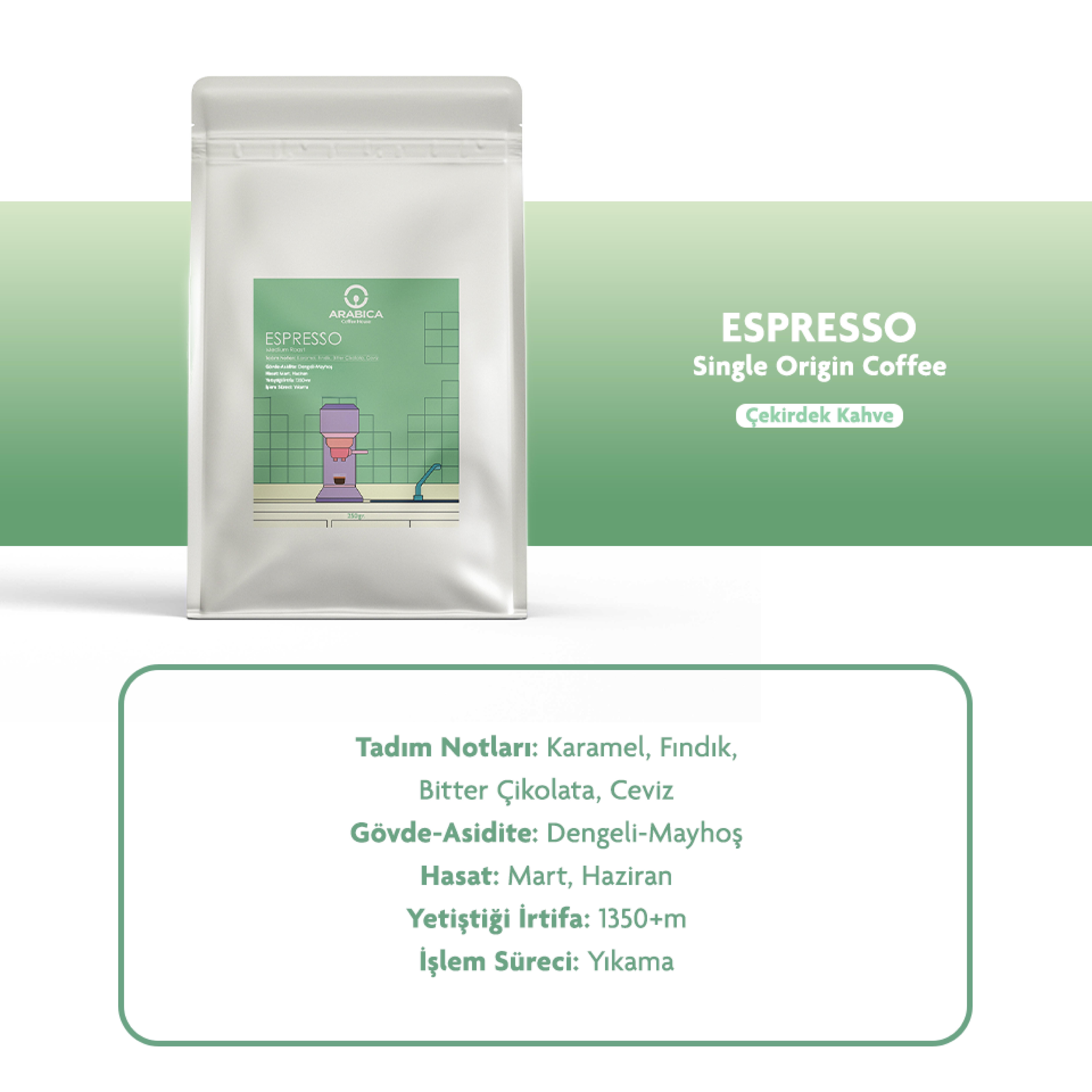 Espresso Kahve 100g Çekirdek Kahve Taze Kavrulmuş