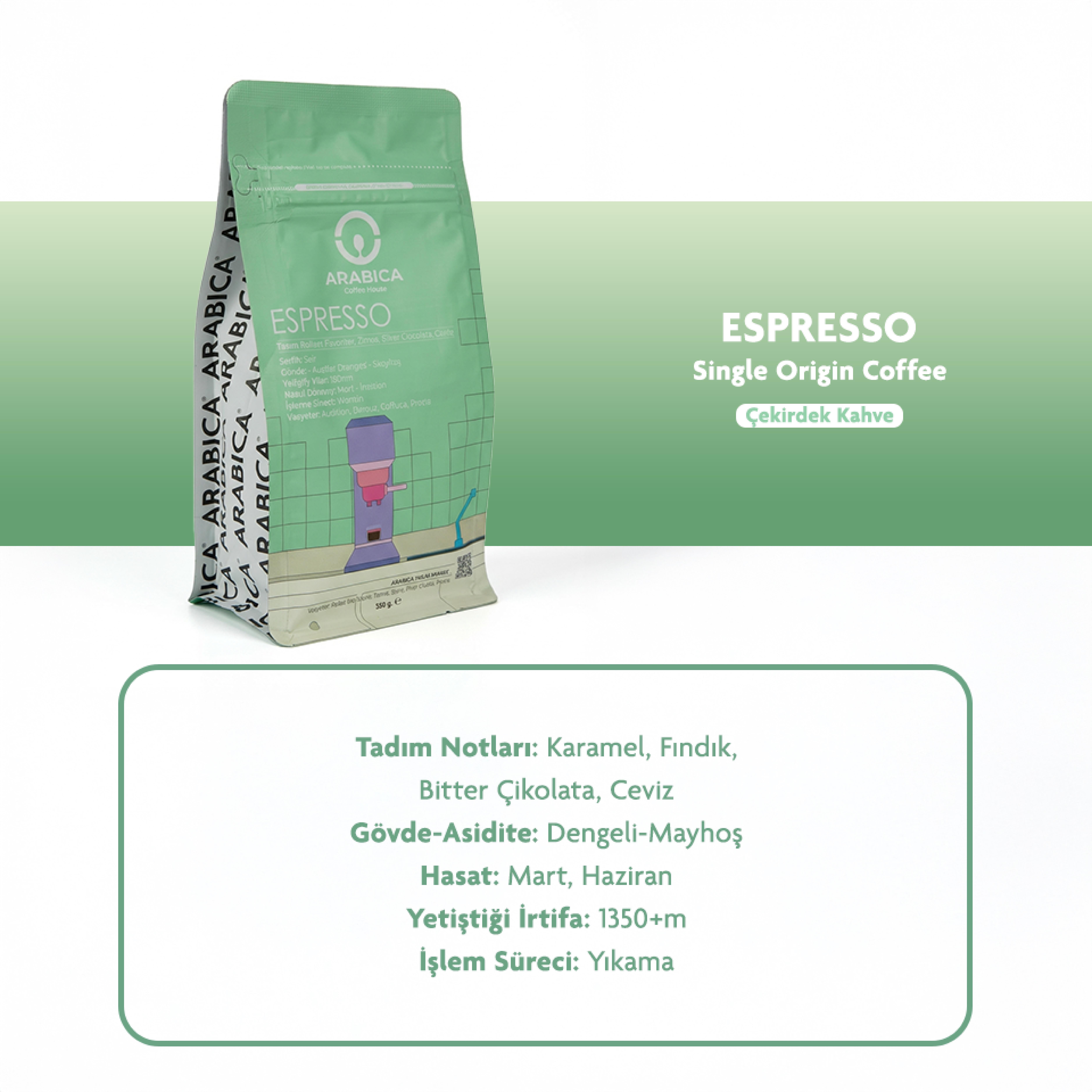 Espresso Kahve 250g  Çekirdek Kahve Taze Kavrulmuş