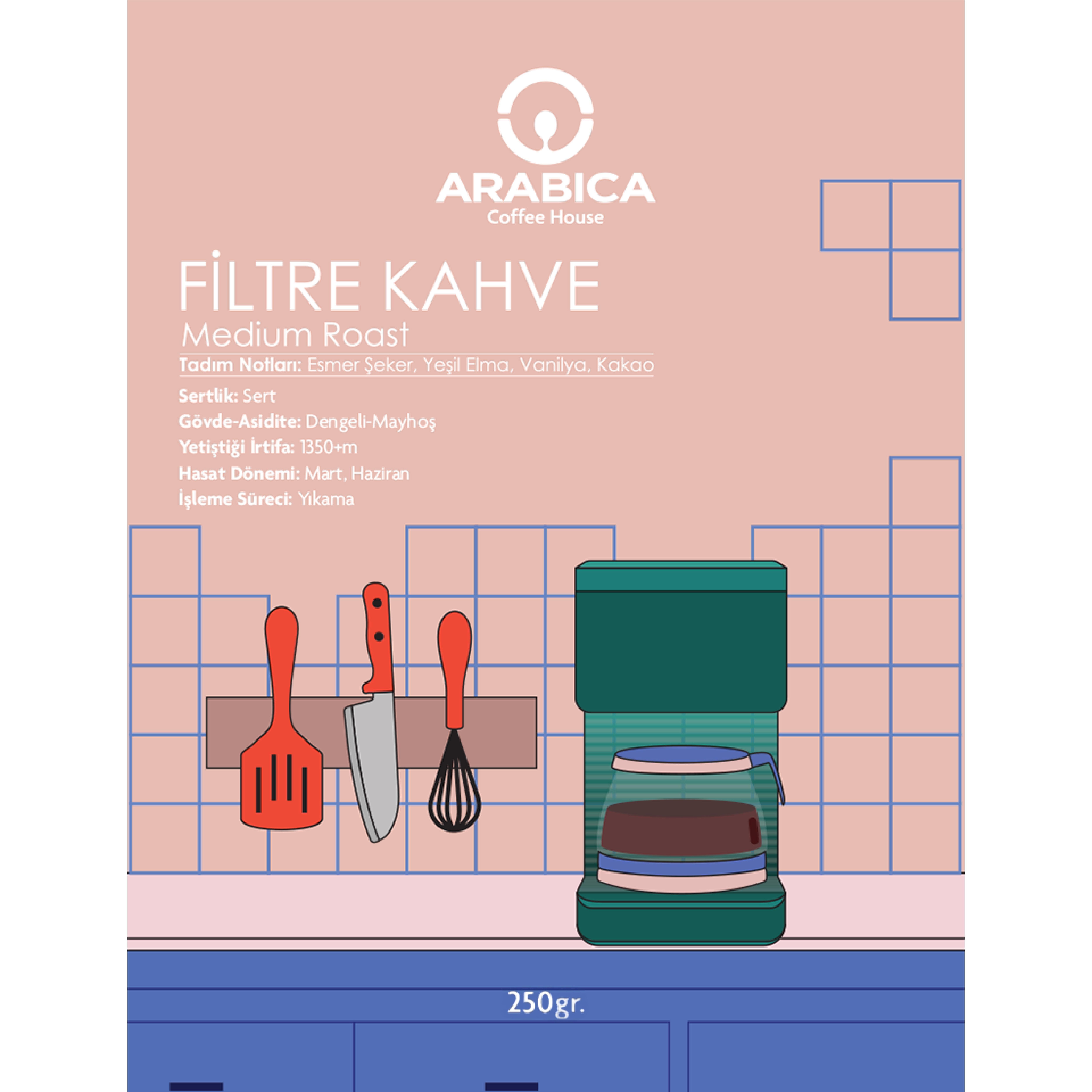 Filtre Kahve 250 gr Çekirdek Kahve Taze Kavrulmuş