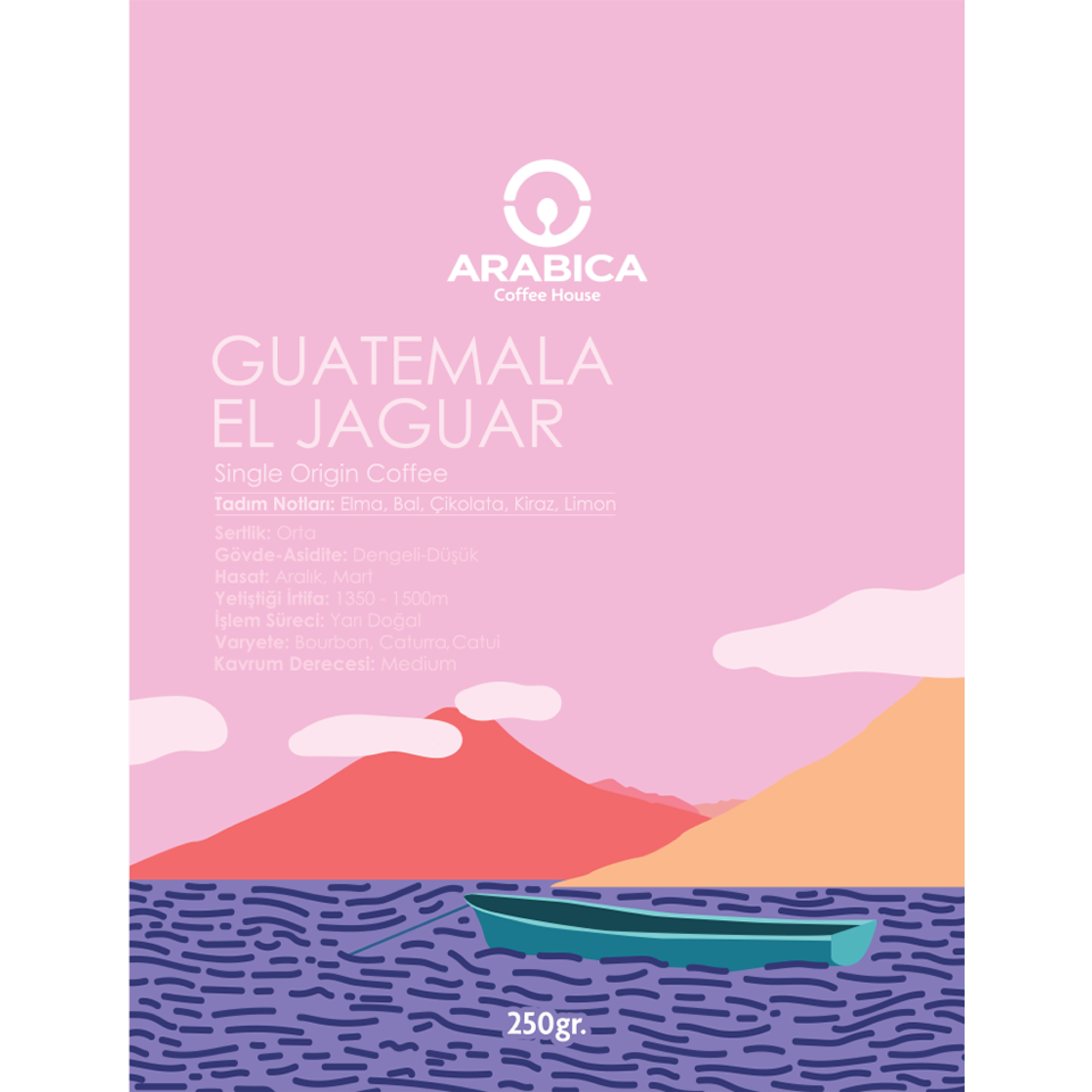 Guatemala El Jaguar 250g Çekirdek Kahve Taze Kavrulmuş