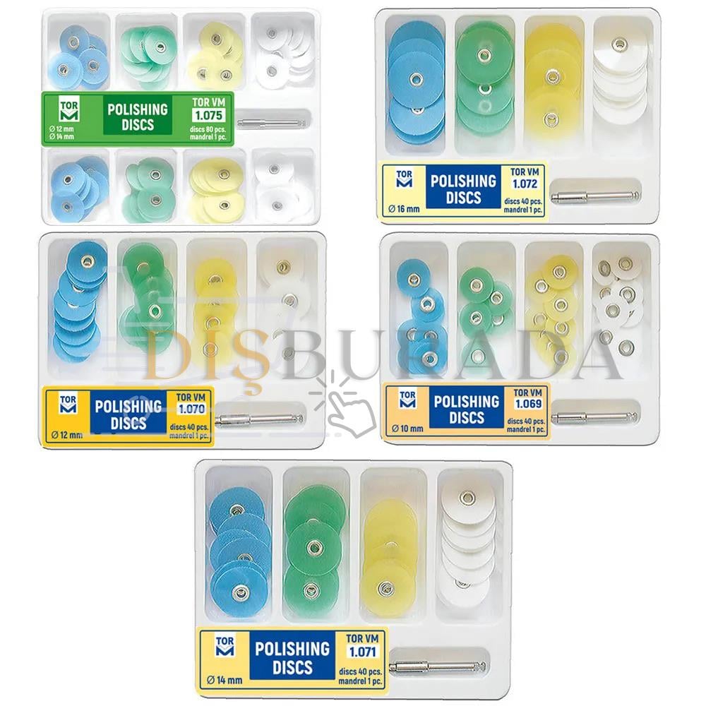 Tor Vm 1.075 Kompozit Parlatma Disk Seti  12-14Mm 80'Li - Polishing Discs 
