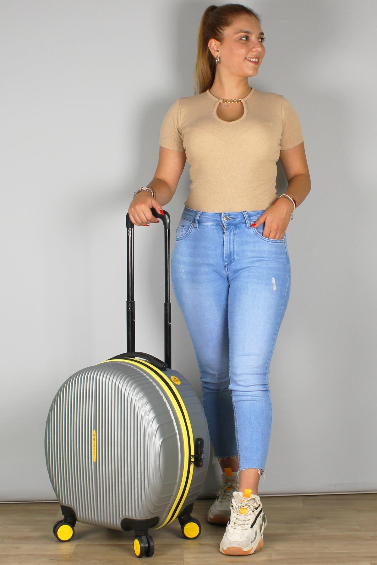 My Valice Bubble Abs Yuvarlak Valiz Gri