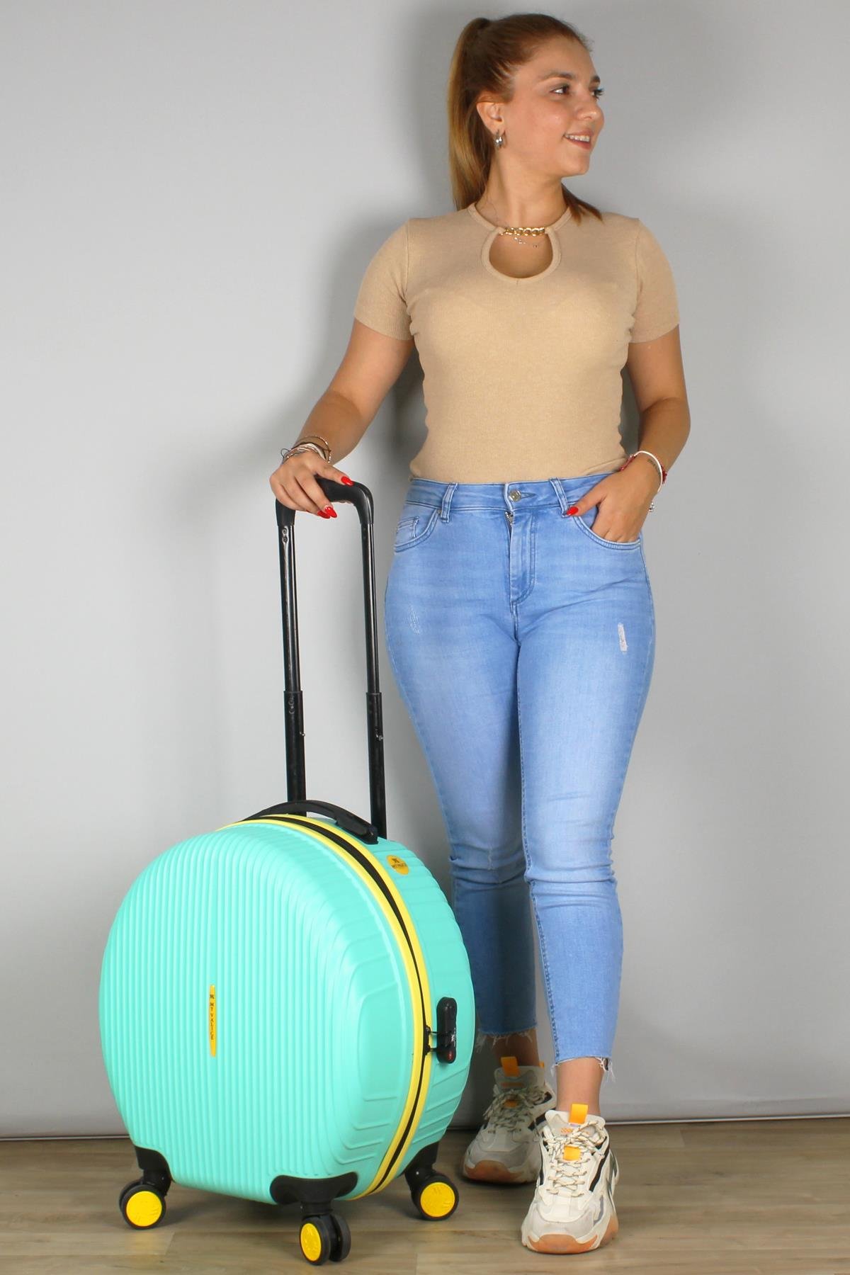 My Valice Bubble Abs Yuvarlak Valiz Mint Yeşili