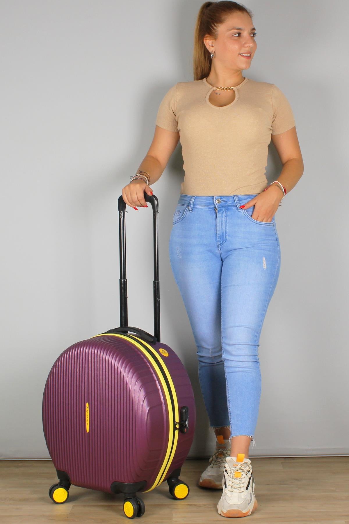 My Valice Bubble Abs Yuvarlak Valiz Mürdüm