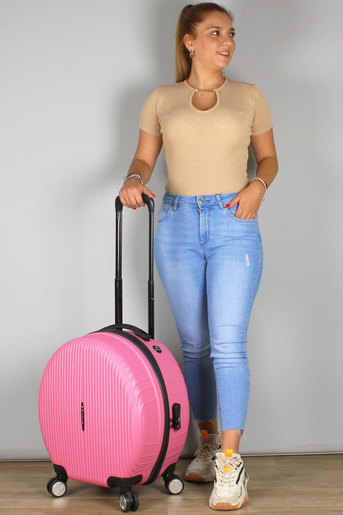 My Valice Bubble Abs Yuvarlak Valiz Pembe