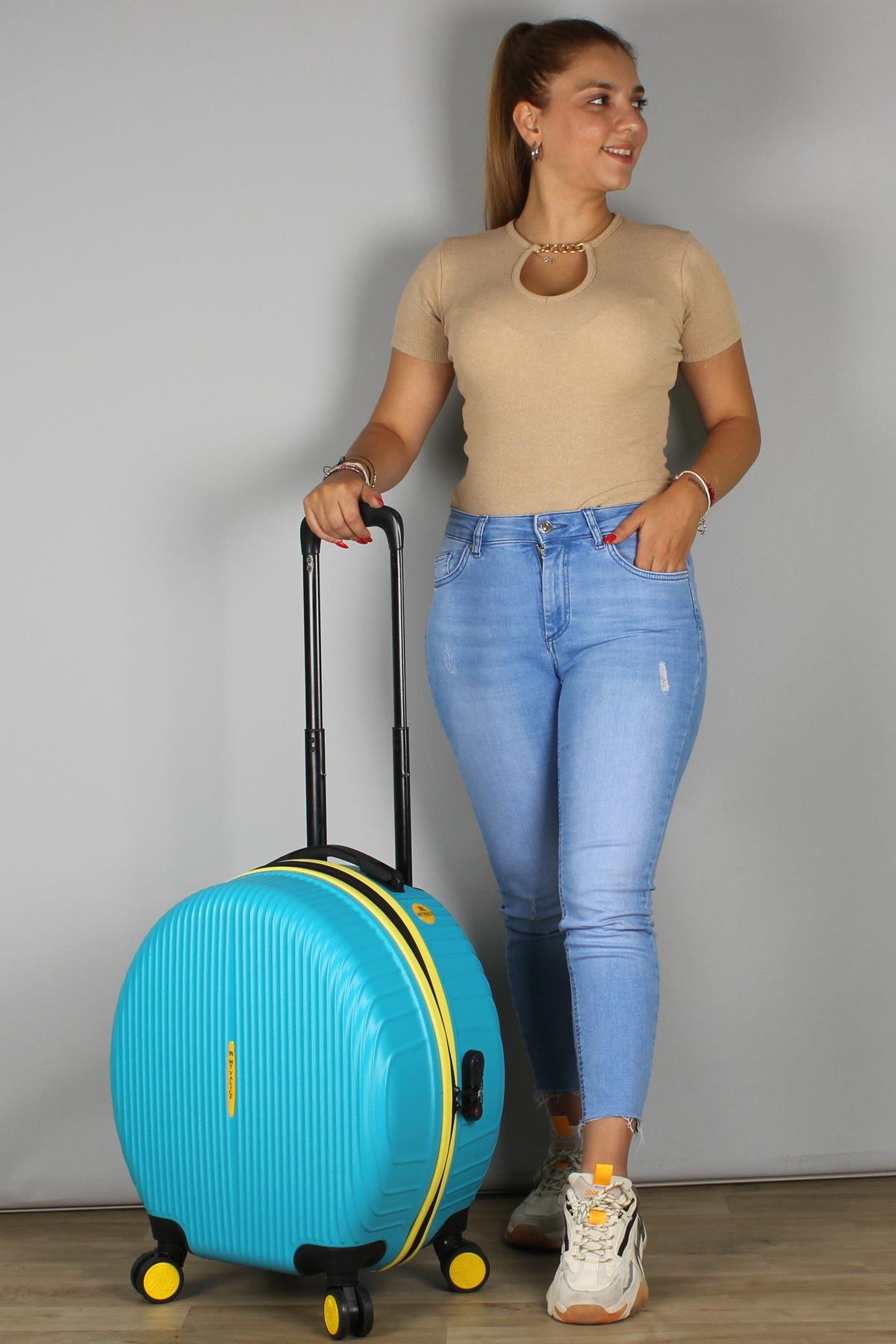 My Valice Bubble Abs Yuvarlak Valiz Turkuaz