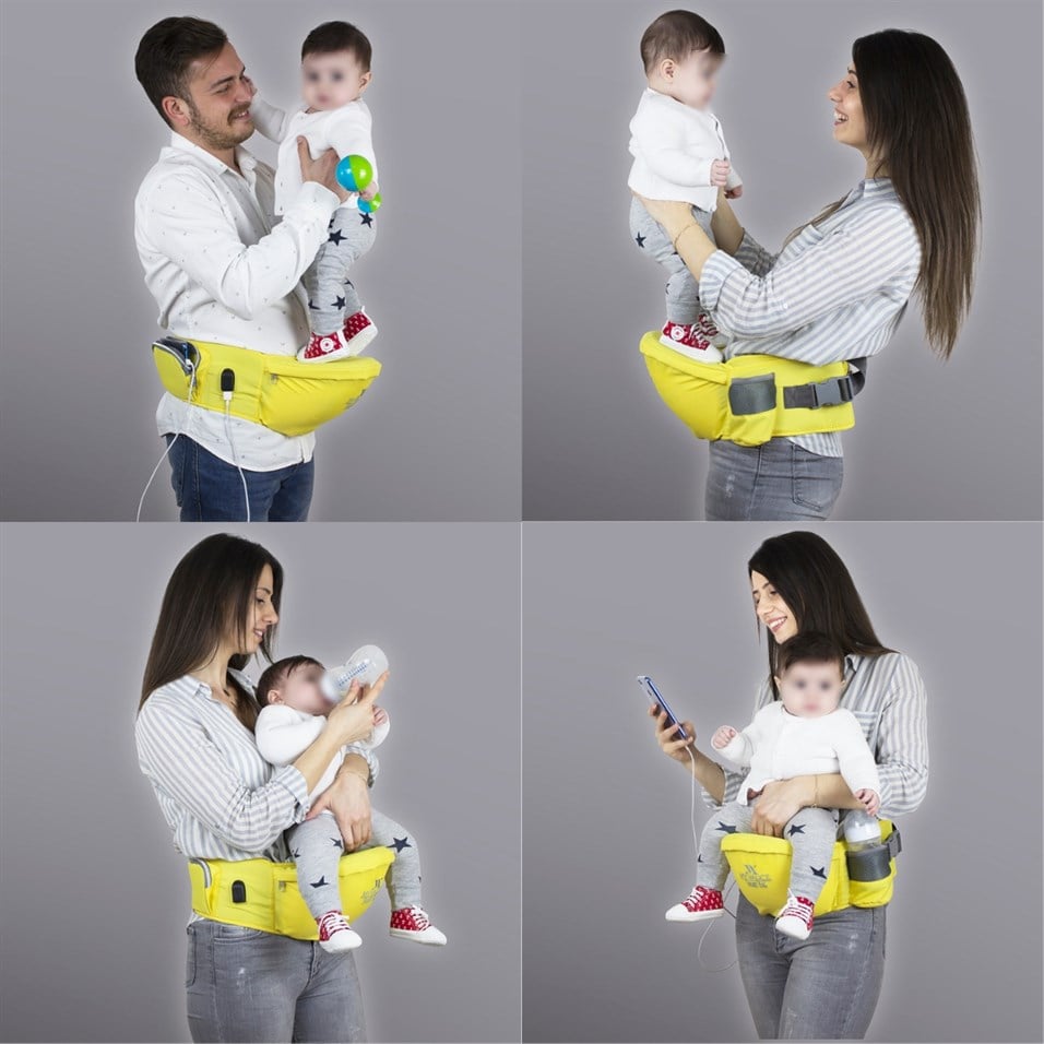 My Valice Carry Bel Destekli Ana Kucağı Bebek Taşıyıcı Kanguru Siyah