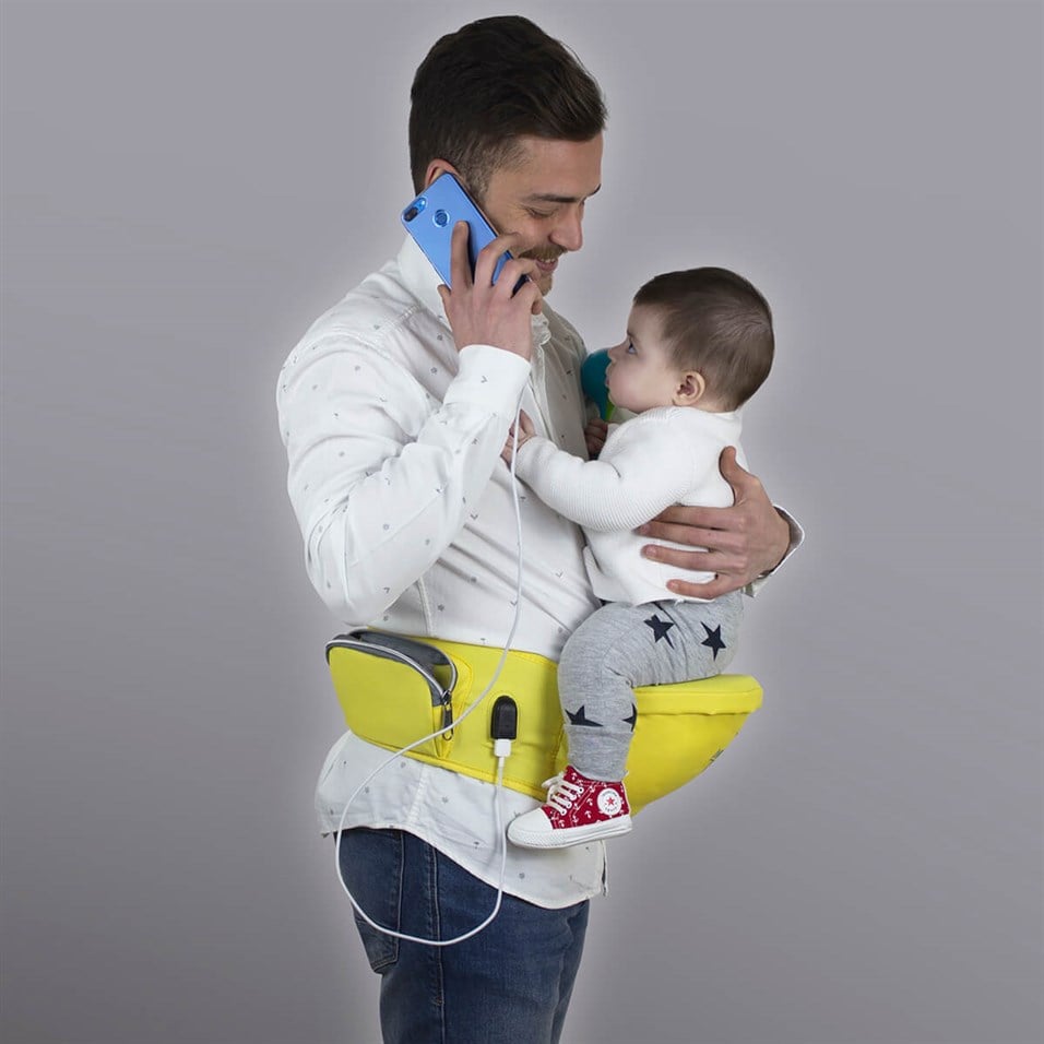 My Valice Carry Bel Destekli Ana Kucağı Bebek Taşıyıcı Kanguru Sarı