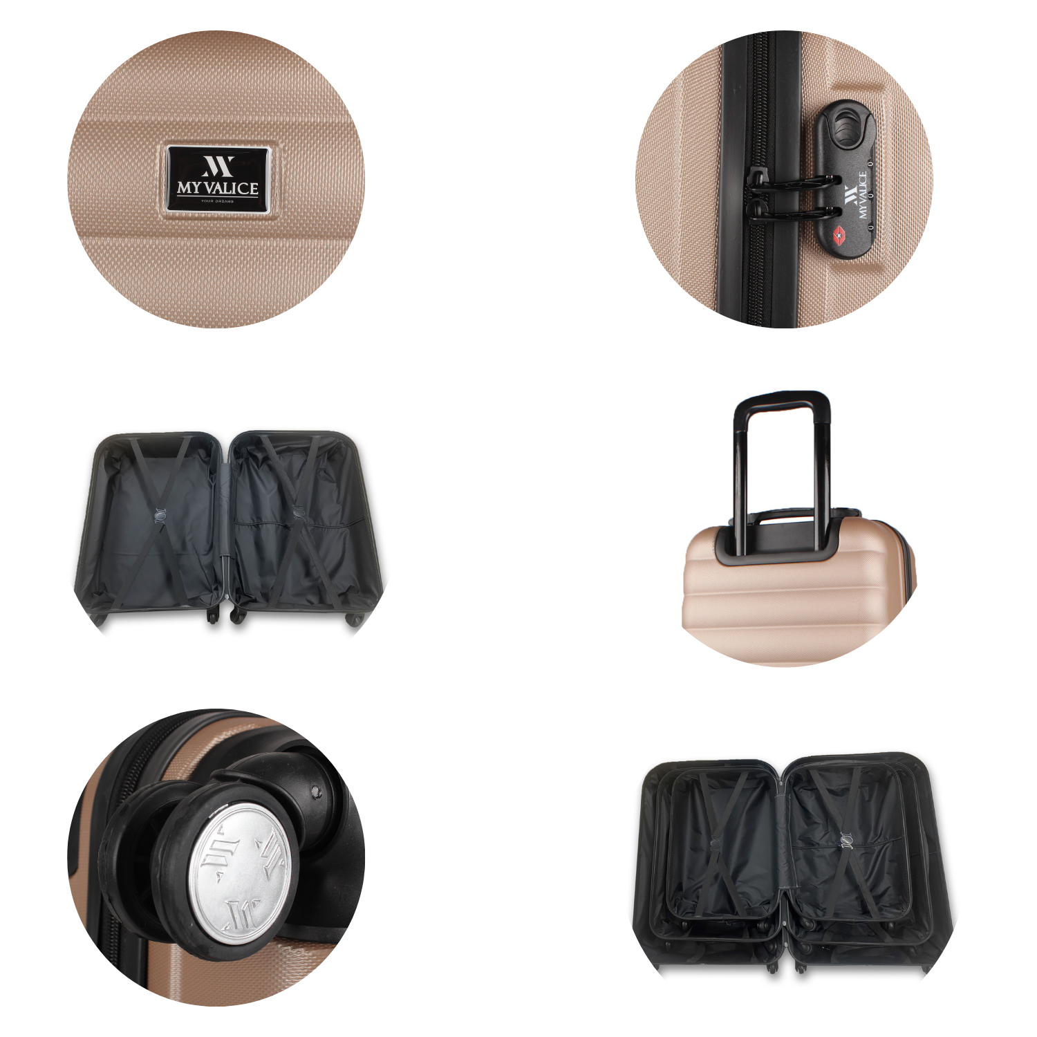 My Valice Colors Abs Large Size Luggage Gold