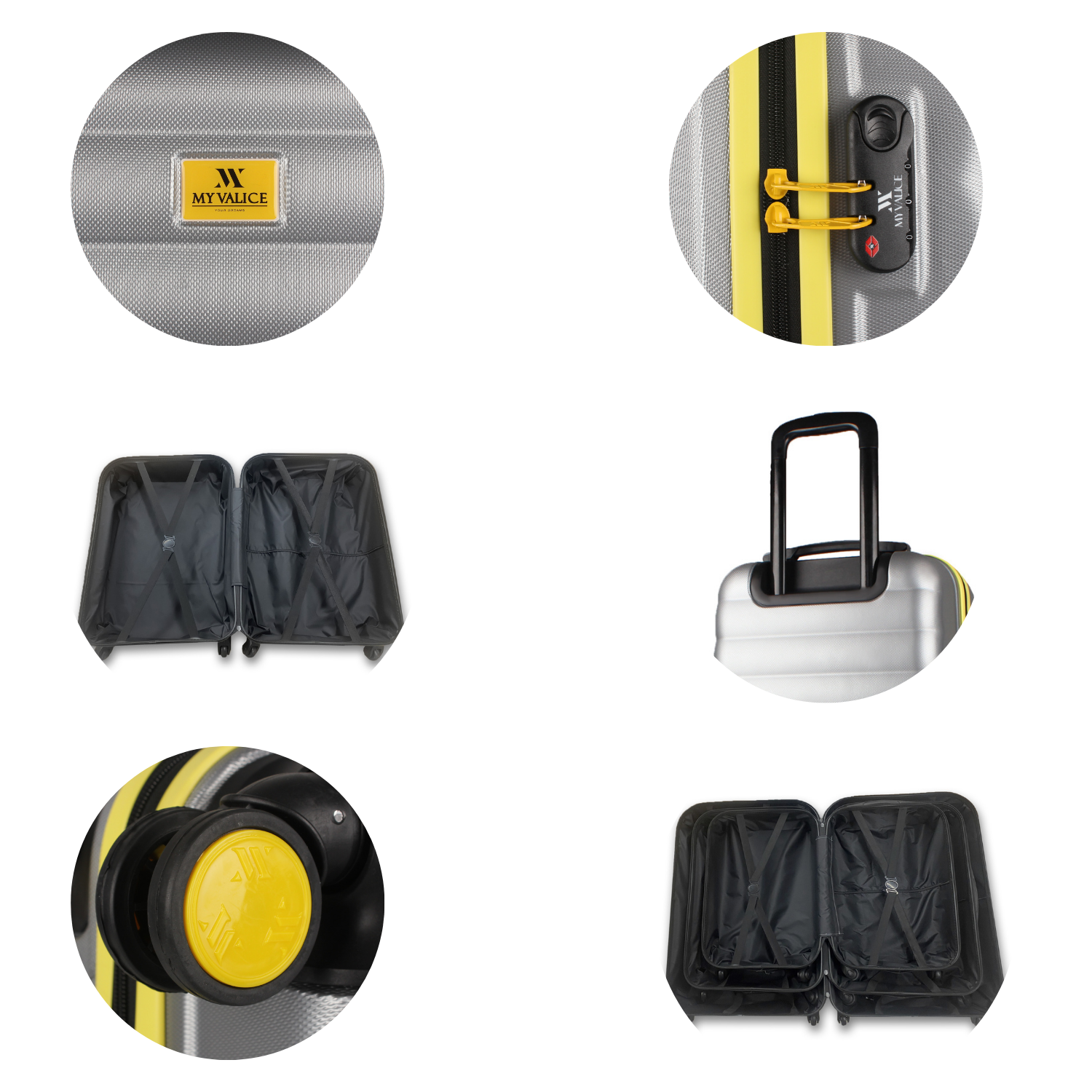 My Valice Colors Abs Large Size Luggage Grey