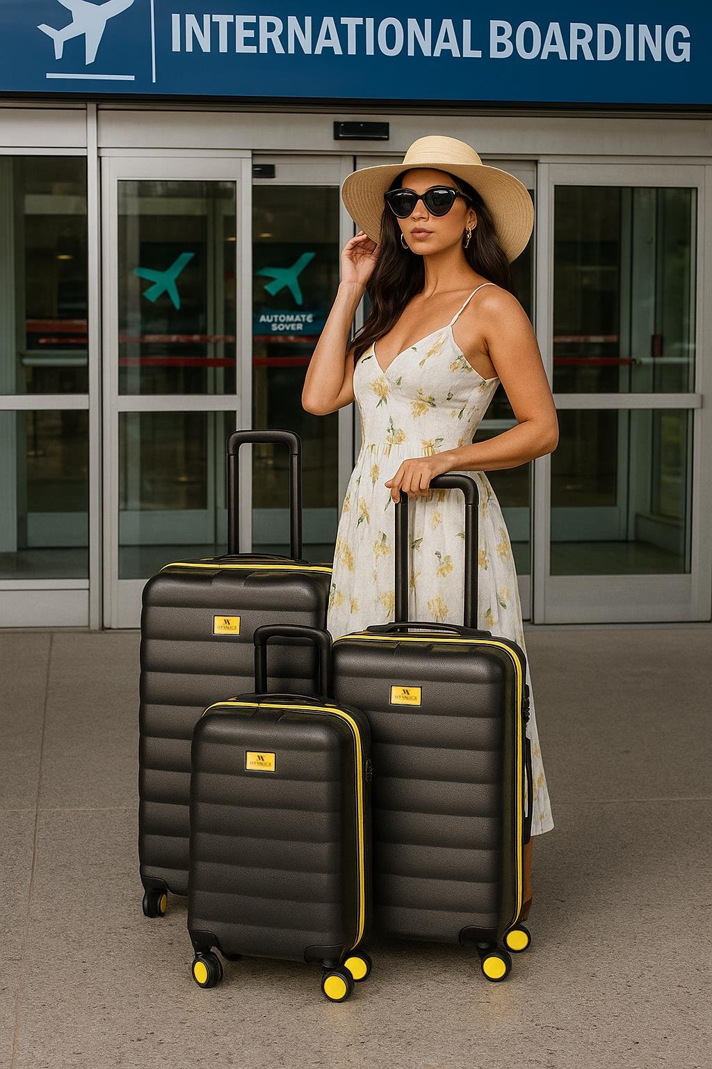 My Valice Colors Abs Cabin Medium and Large Size Set of 3 Luggage Set Anthracite