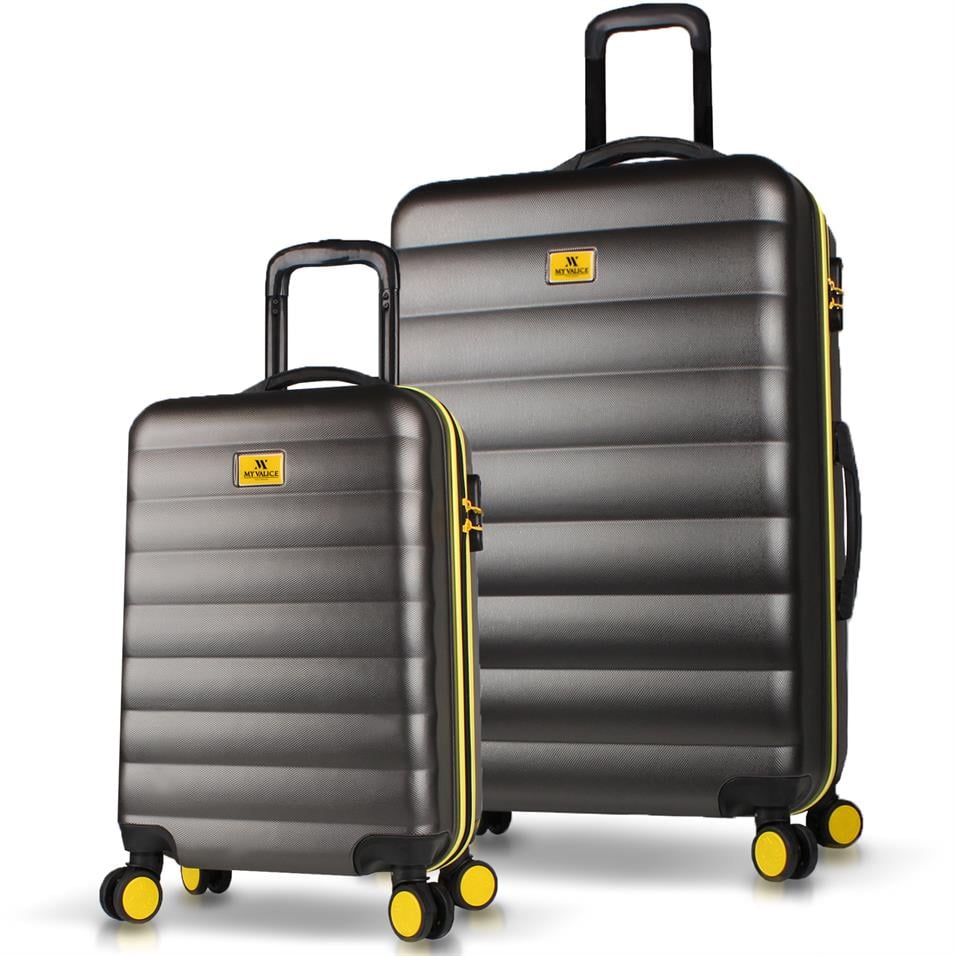 My Valice Colors Abs Kabin ve Büyük Boy Boy Antrasit  2'li Valiz Seti