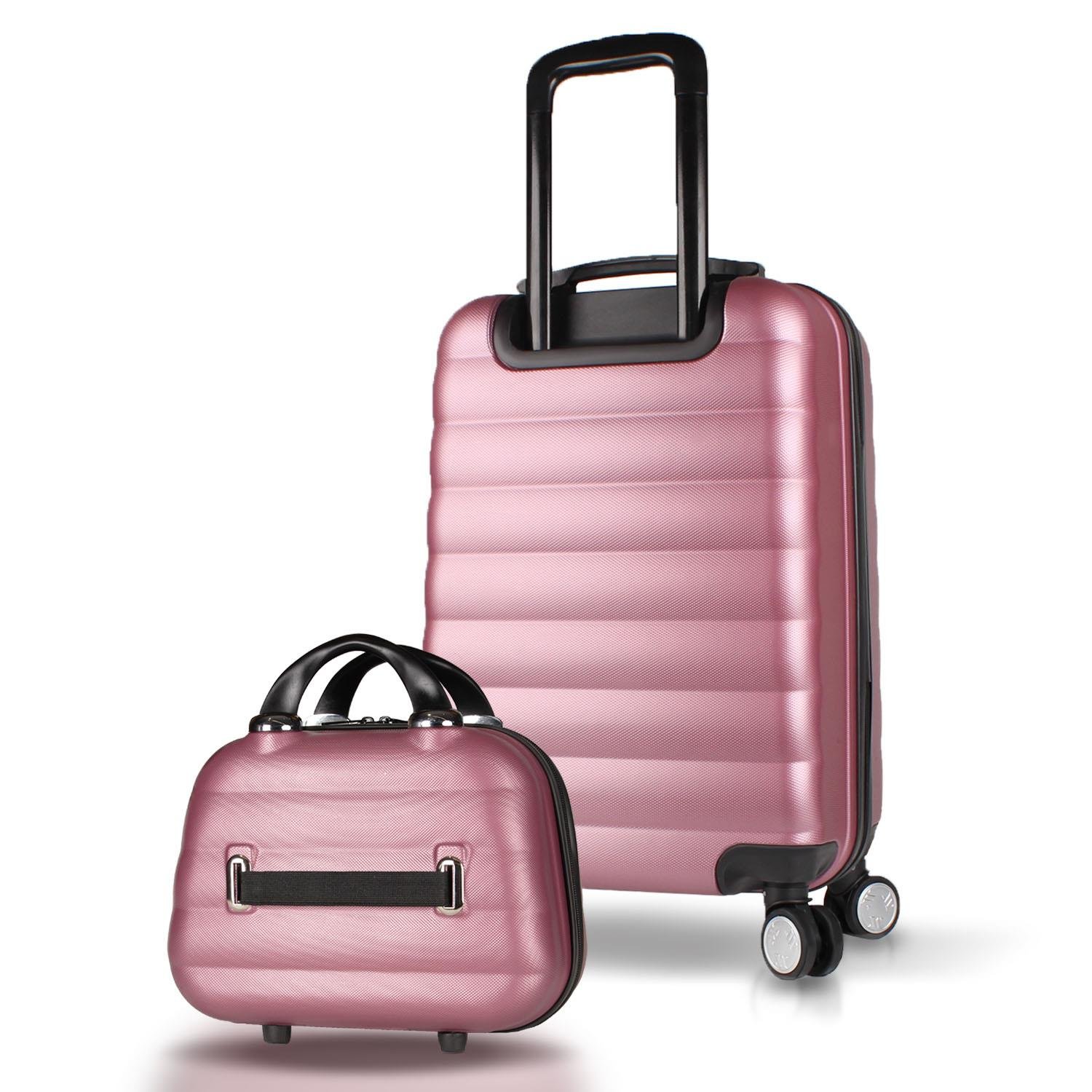 My Valice Colors Abs Makyaj ve Kabin Boy Rose Gold  2'li Valiz Seti