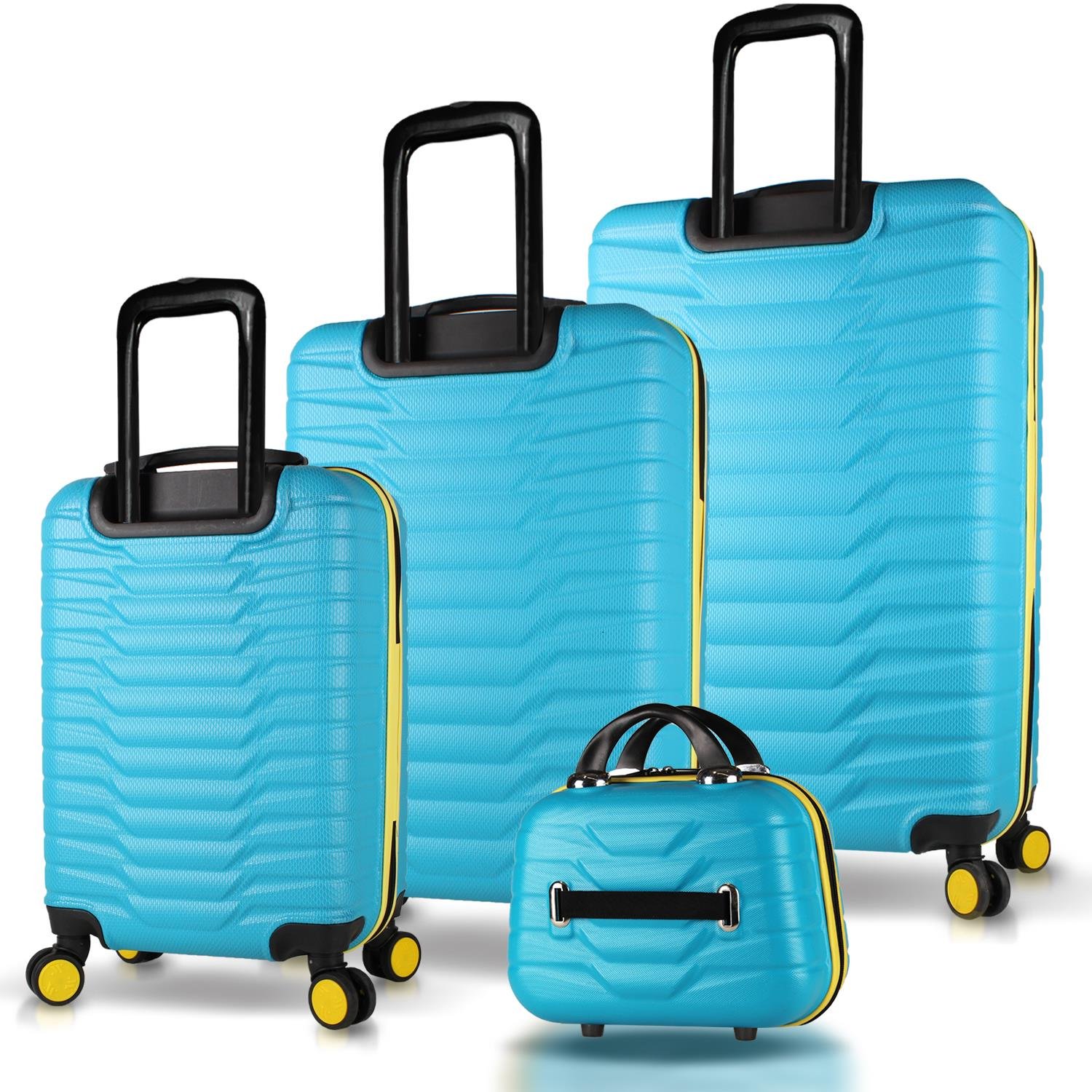 My Valice Croc Abs Kabin Orta Büyük ve Makyaj Boy Turkuaz 4'lü Travel Valiz Seti