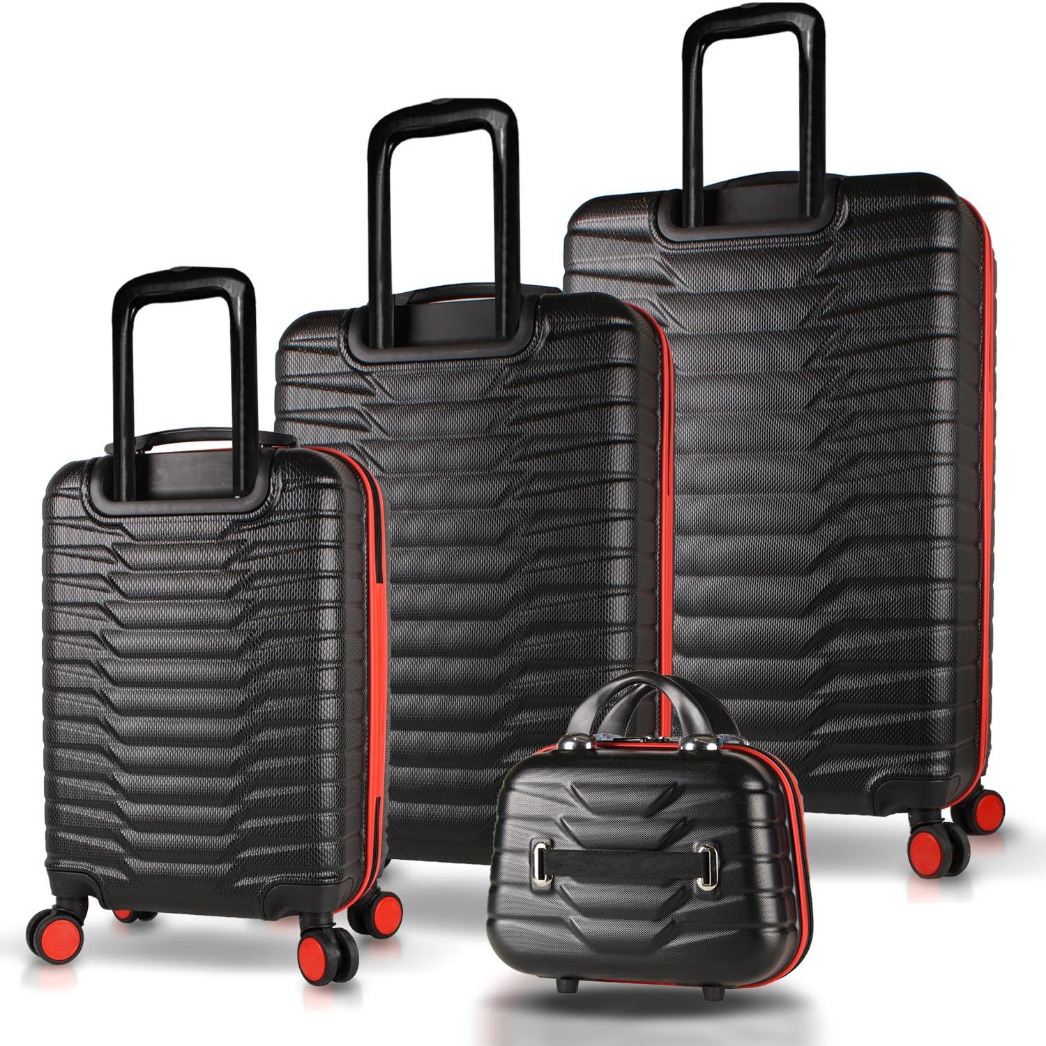 My Valice Croc Abs Kabin Orta Büyük ve Makyaj Boy Siyah 4'lü Travel Valiz Seti