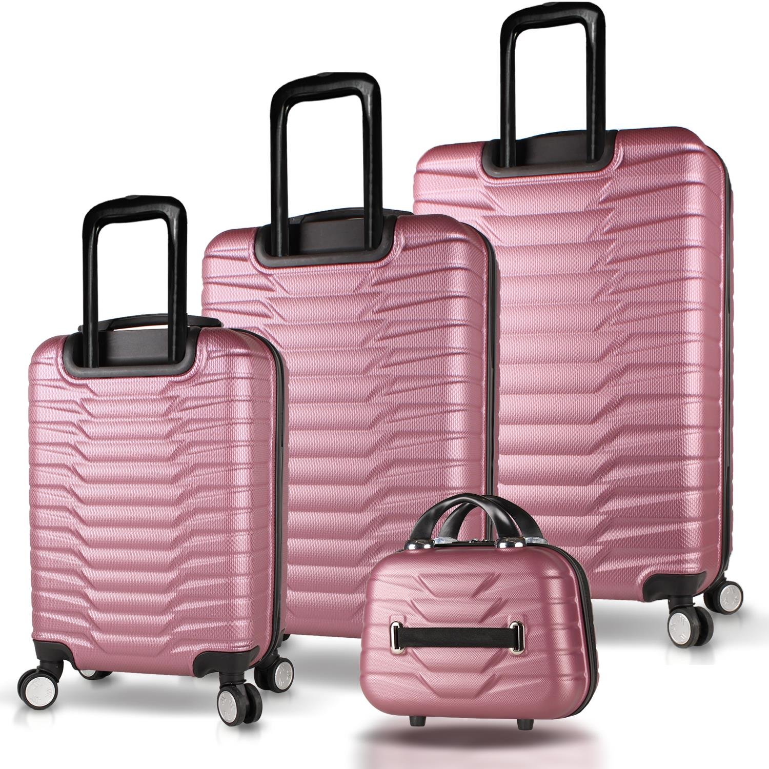 My Valice Croc Abs Kabin Orta Büyük ve Makyaj Boy Rose Gold 4'lü Travel Valiz Seti
