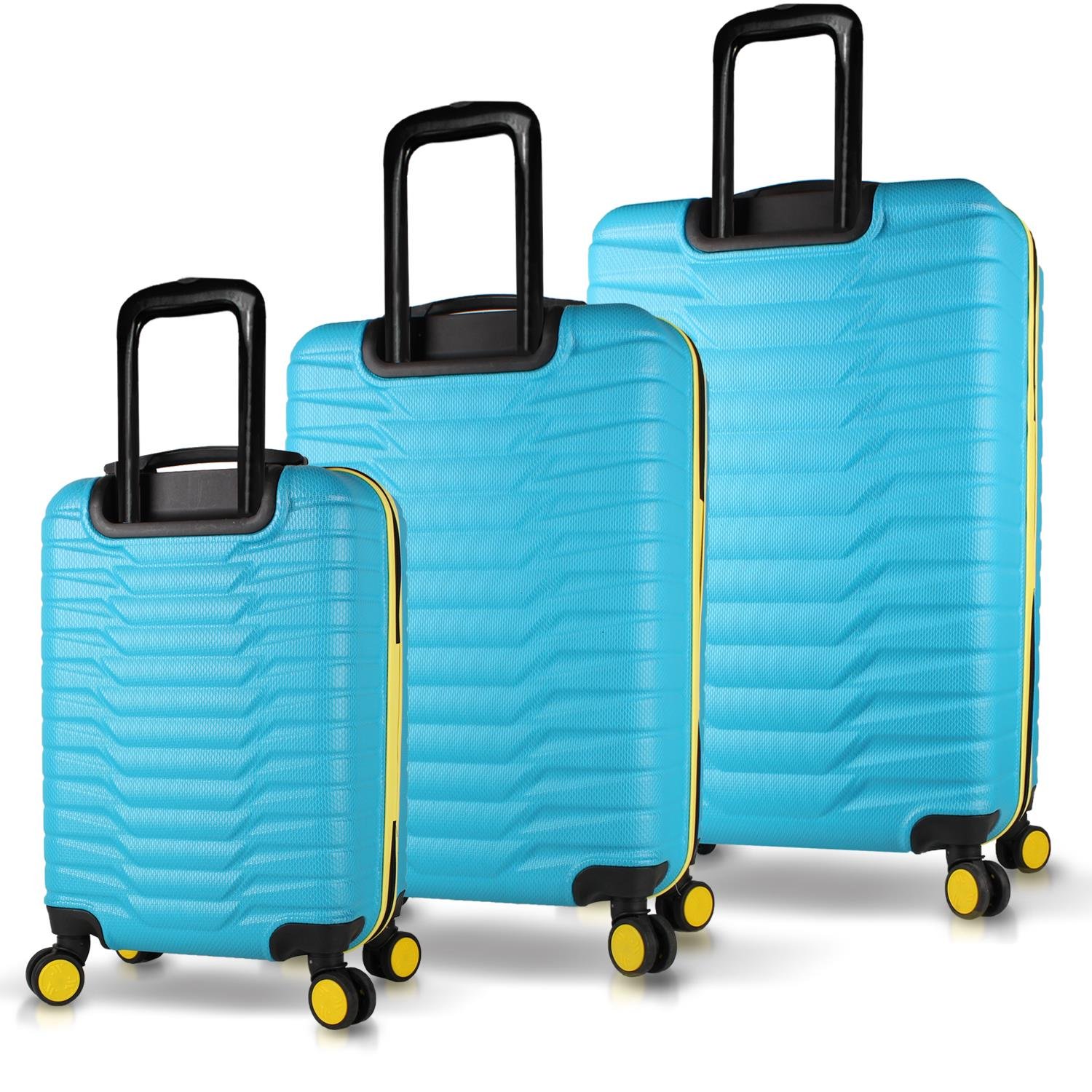 My Valice Croc Abs Cabin Medium ve Large Size Set of 3 Luggage Set Turquoise