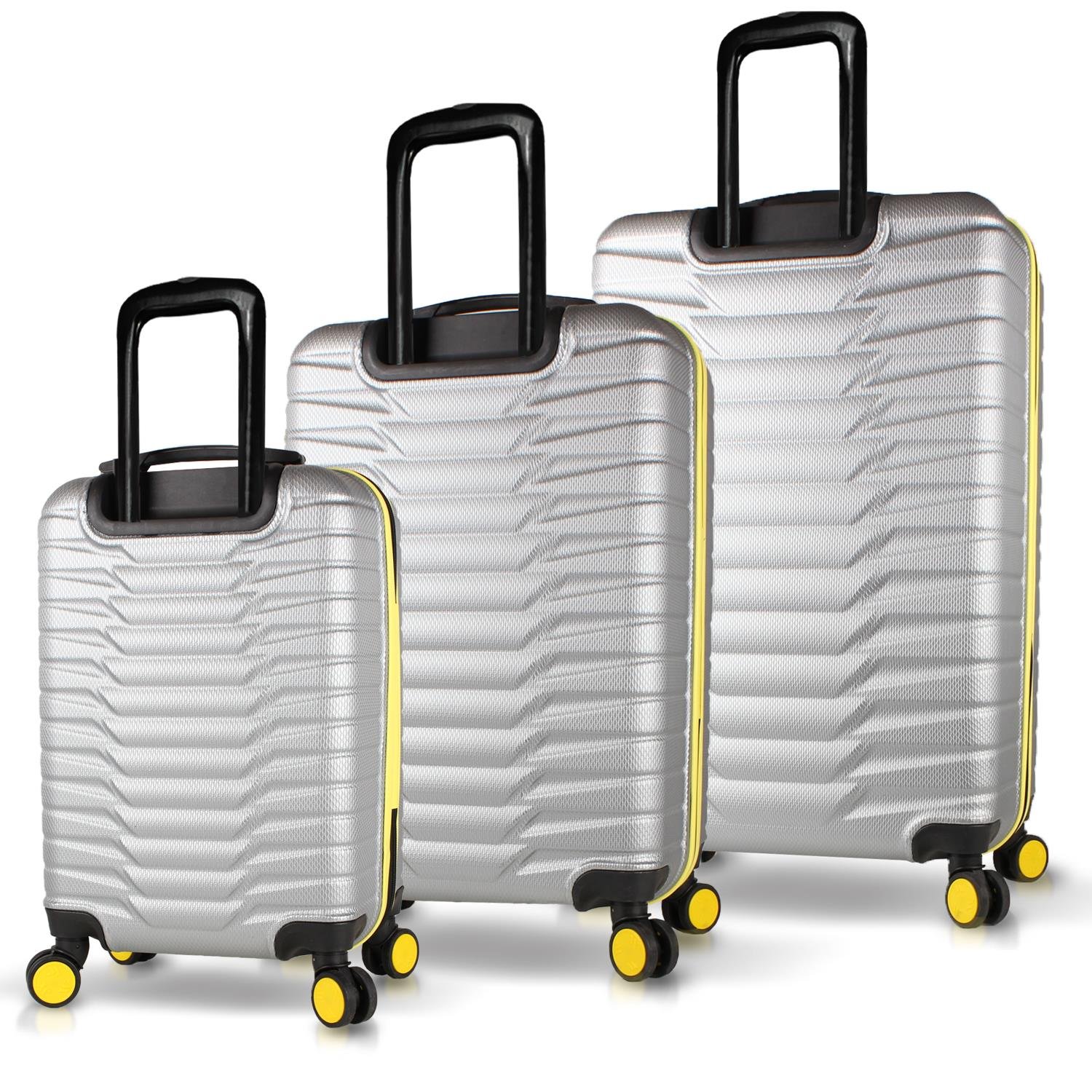 My Valice Croc Abs Cabin Medium ve Large Size Set of 3 Luggage Set Grey