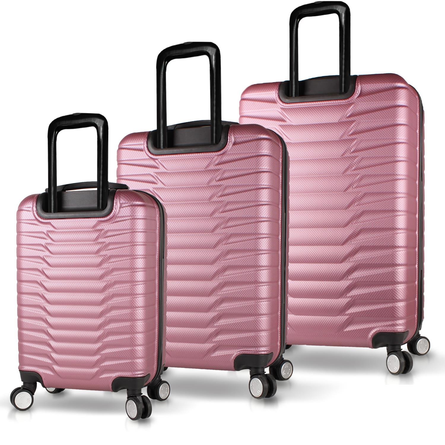 My Valice Croc Abs Cabin Medium ve Large Size Set of 3 Luggage Set Rose Gold