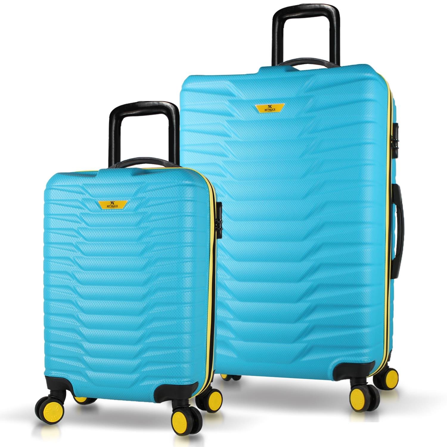 My Valice Croc Abs Cabin and Large Size Set of 2 Luggage Set Turquoise