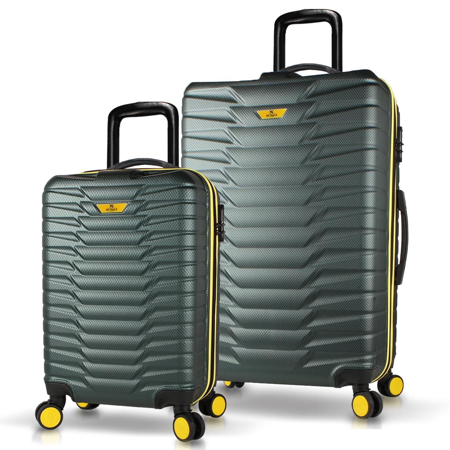 My Valice Croc Abs Cabin and Large Size Set of 2 Luggage Set Khaki