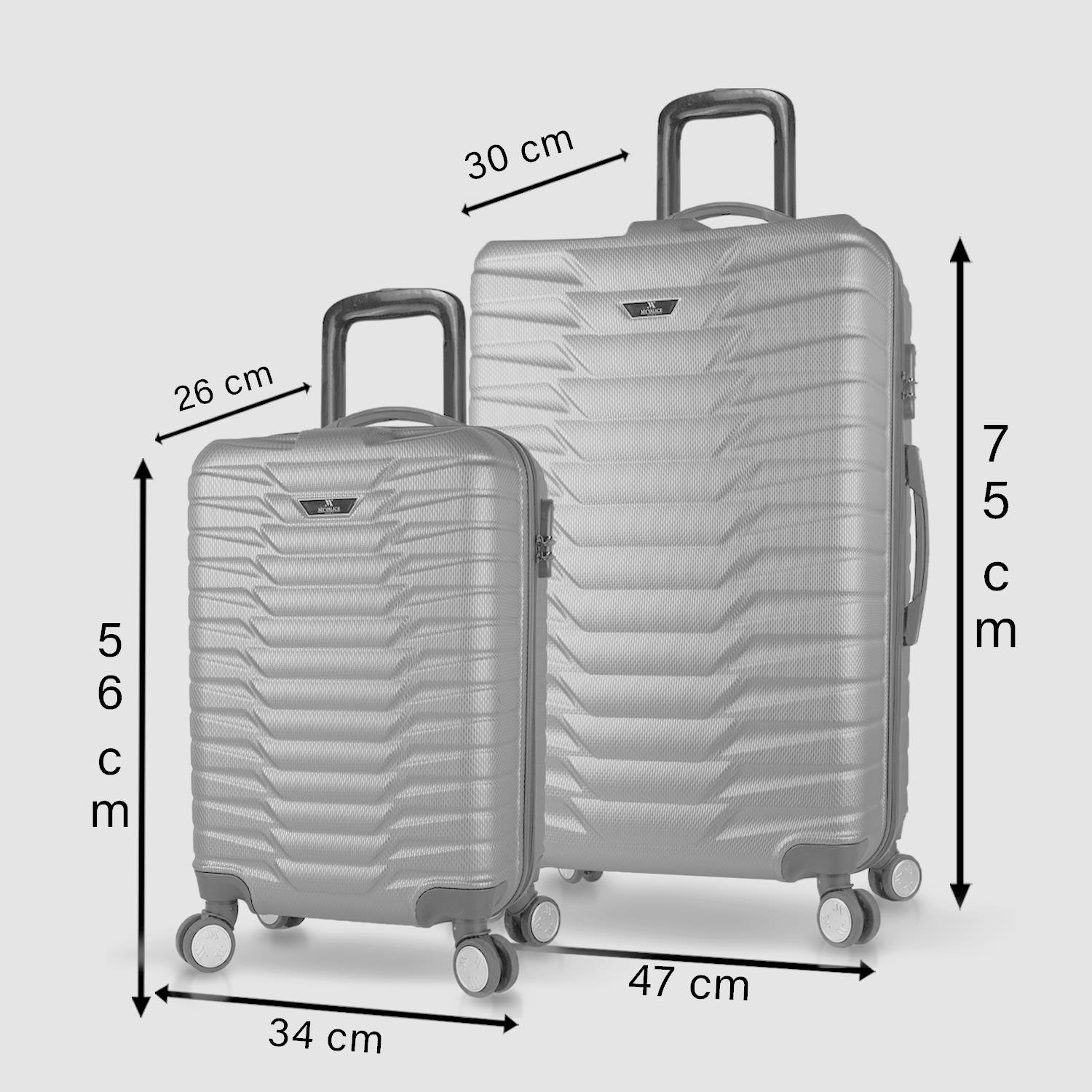 My Valice Croc Abs Cabin and Large Size Set of 2 Luggage Set Khaki