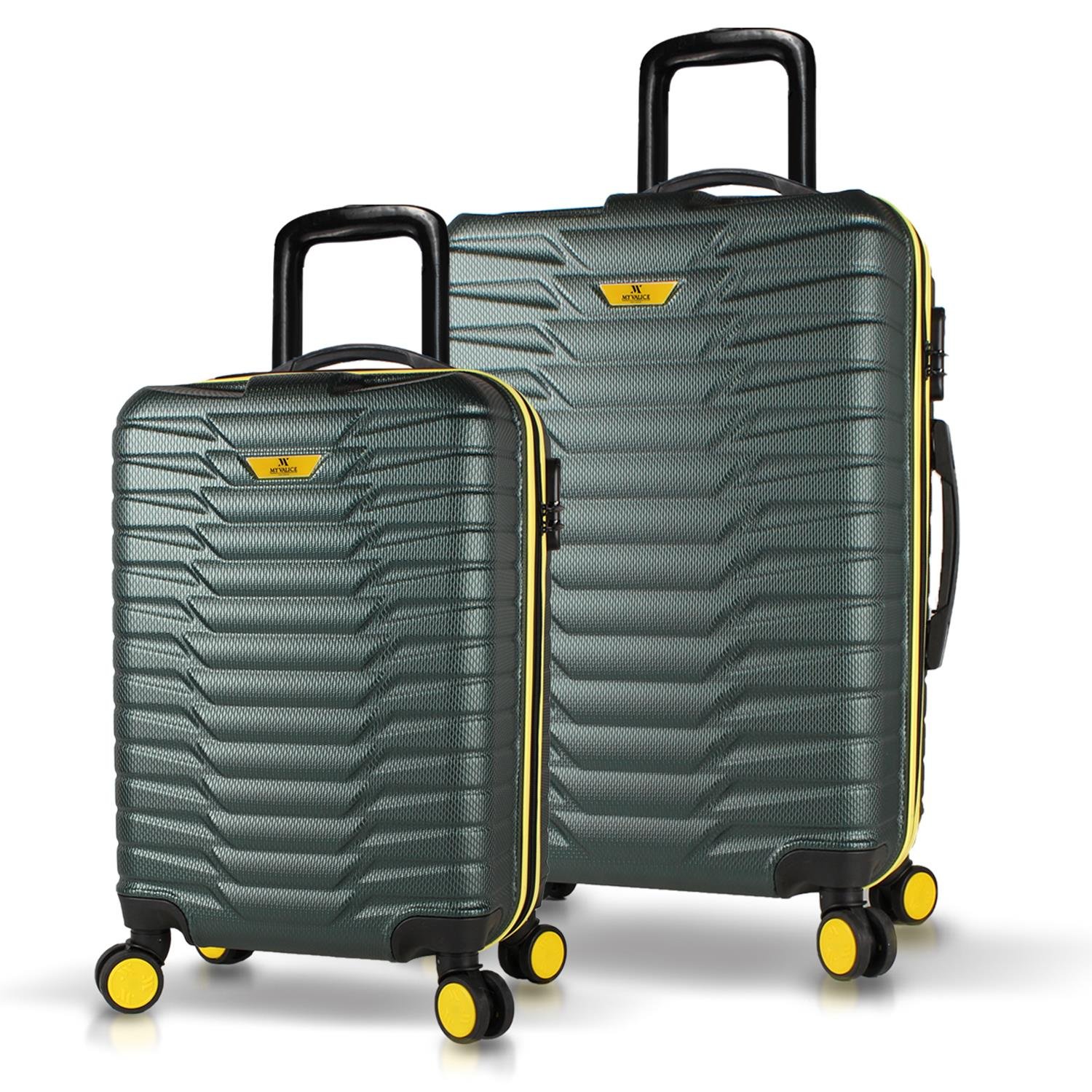 My Valice Croc Abs Cabin and Medium Size Set of 2 Luggage Set Khaki