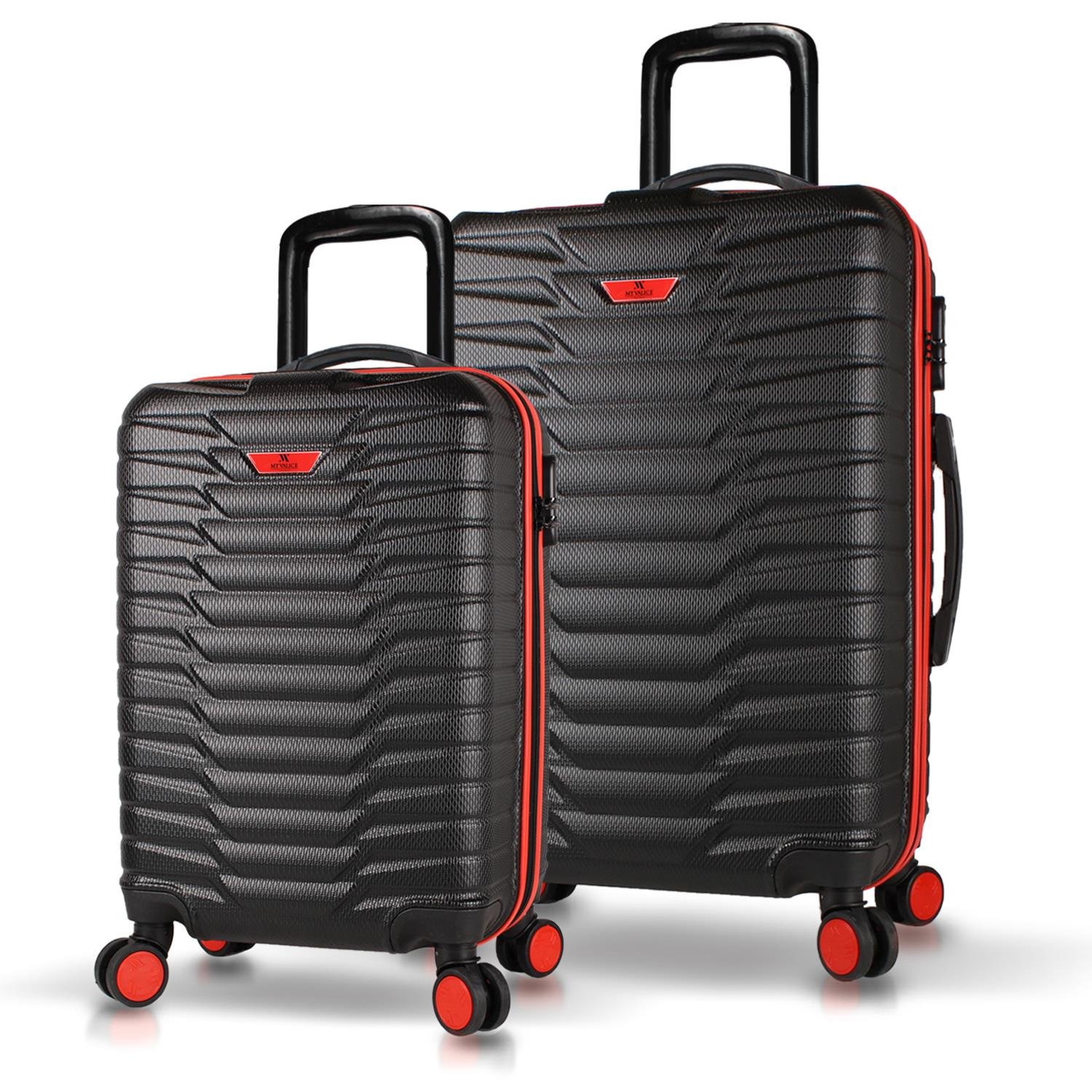 My Valice Croc Abs Cabin and Medium Size Set of 2 Luggage Set Black