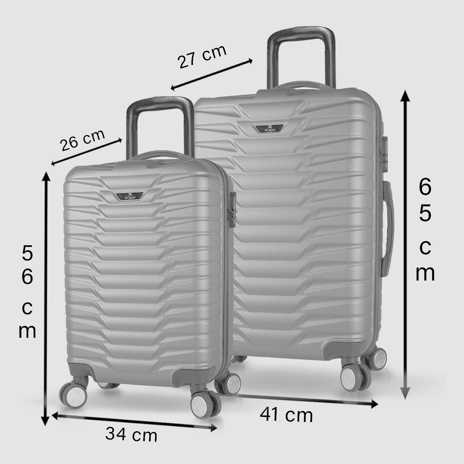 My Valice Croc Abs Cabin and Medium Size Set of 2 Luggage Set Turquoise