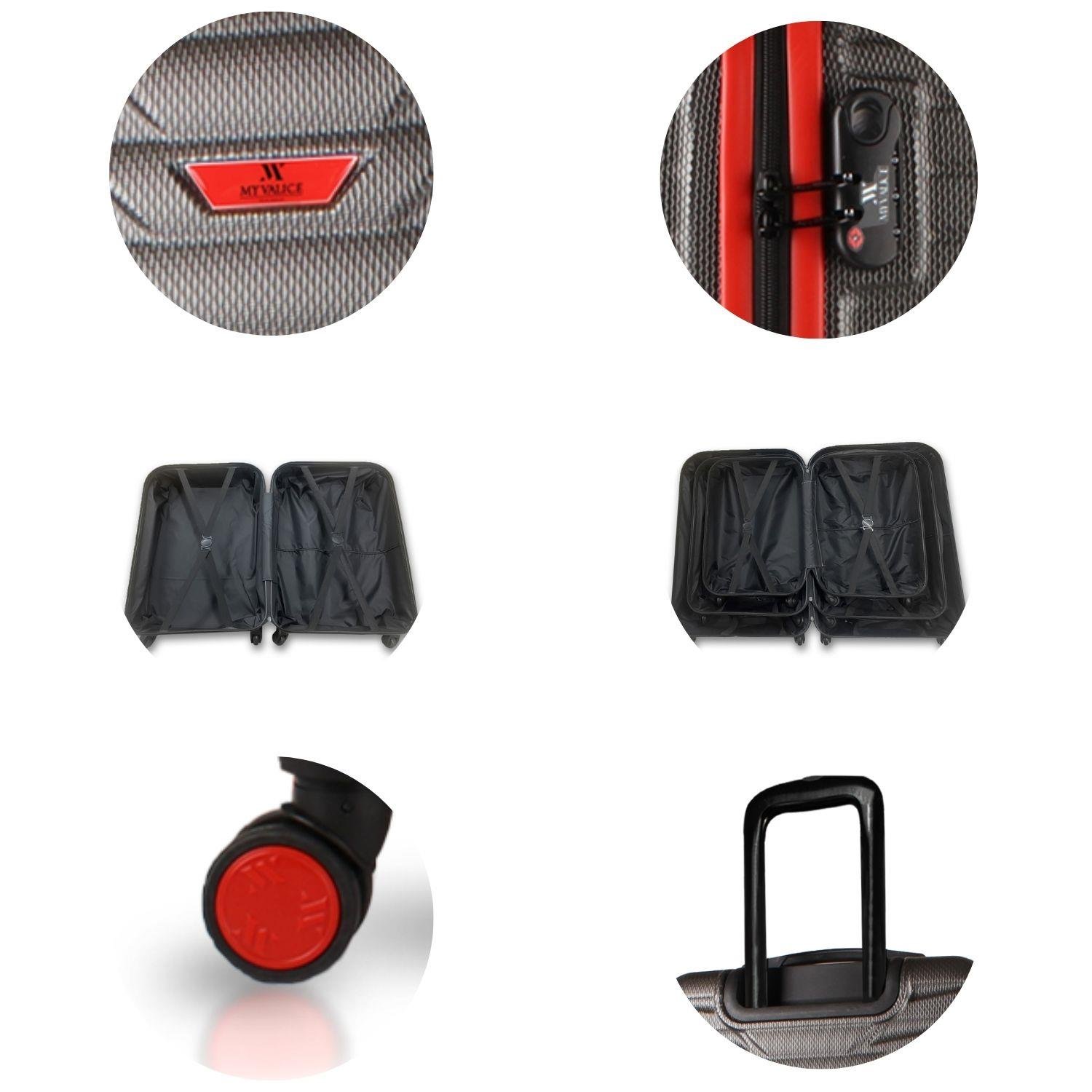 My Valice Croc Abs Makyaj Kabin ve Orta Boy Antrasit 3'lü Valiz Seti