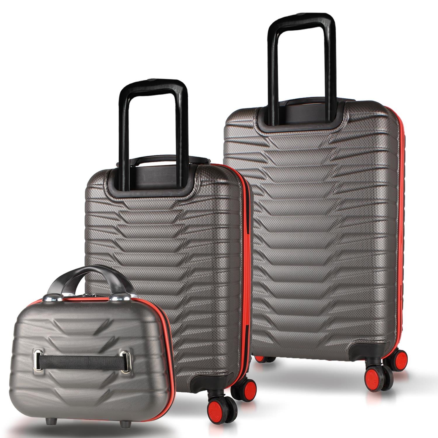 My Valice Croc Abs Makyaj Kabin ve Orta Boy Antrasit 3'lü Valiz Seti