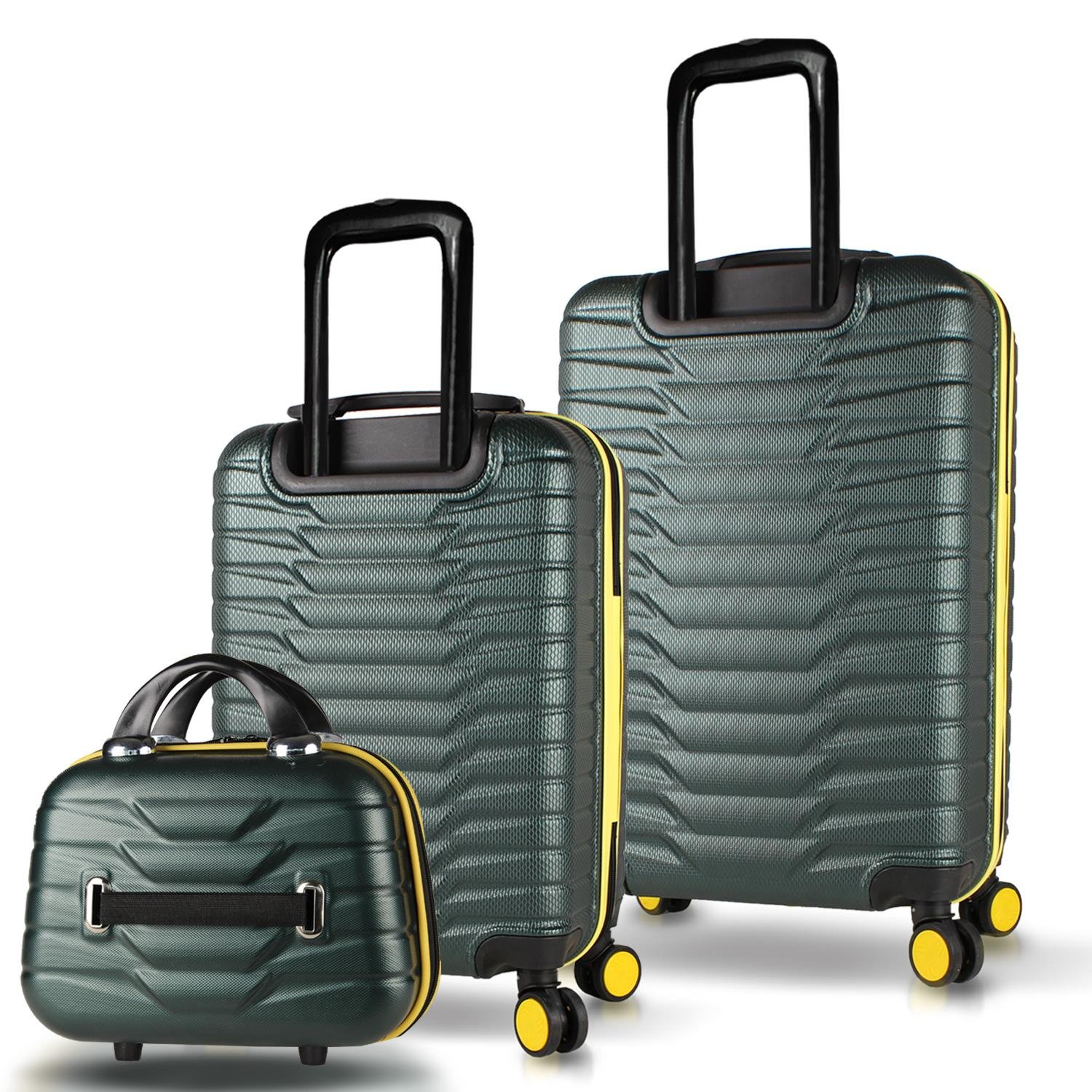 My Valice Croc Abs Makyaj Kabin ve Orta Boy Haki 3'lü Valiz Seti