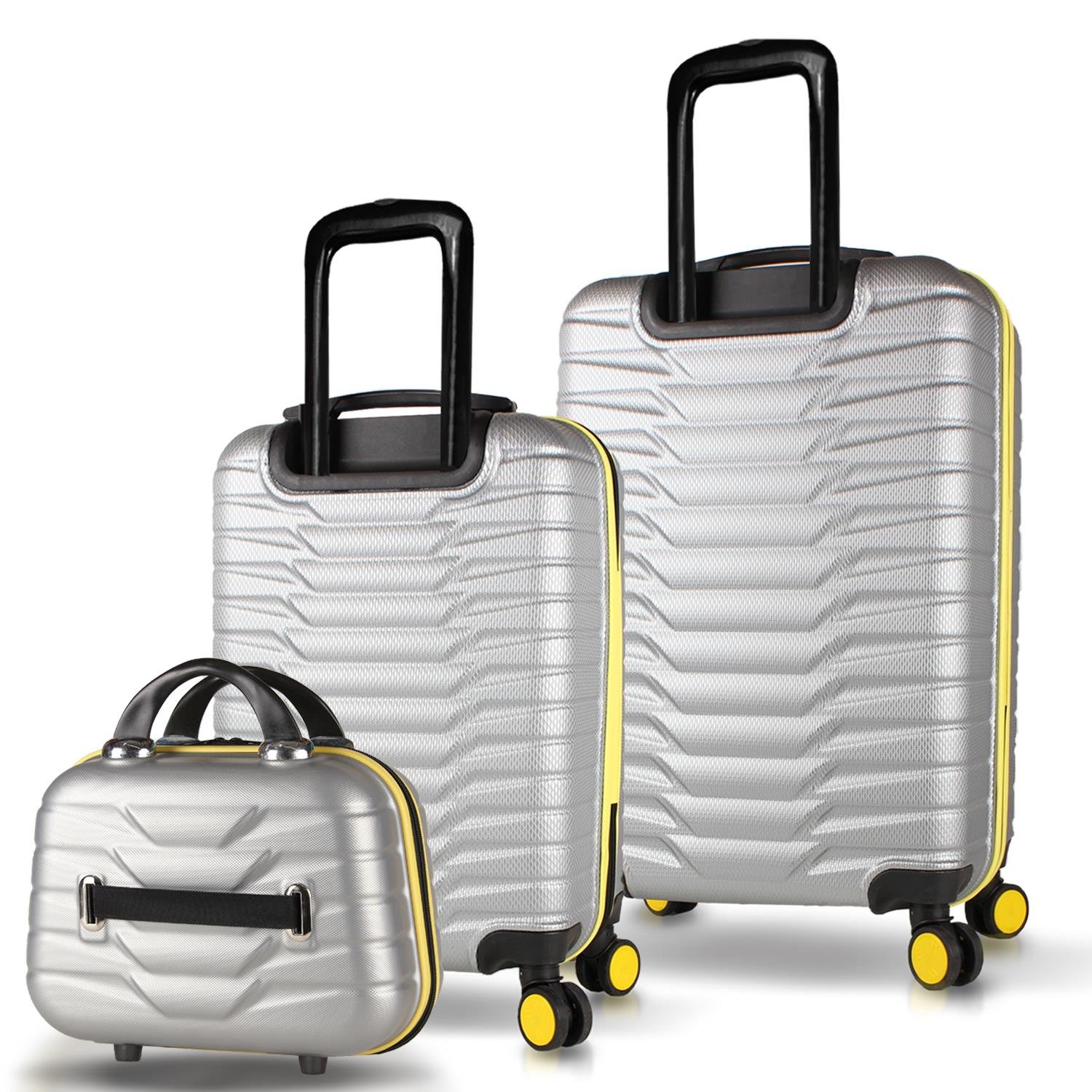 My Valice Croc Abs Makyaj Kabin ve Orta Boy Gri 3'lü Valiz Seti