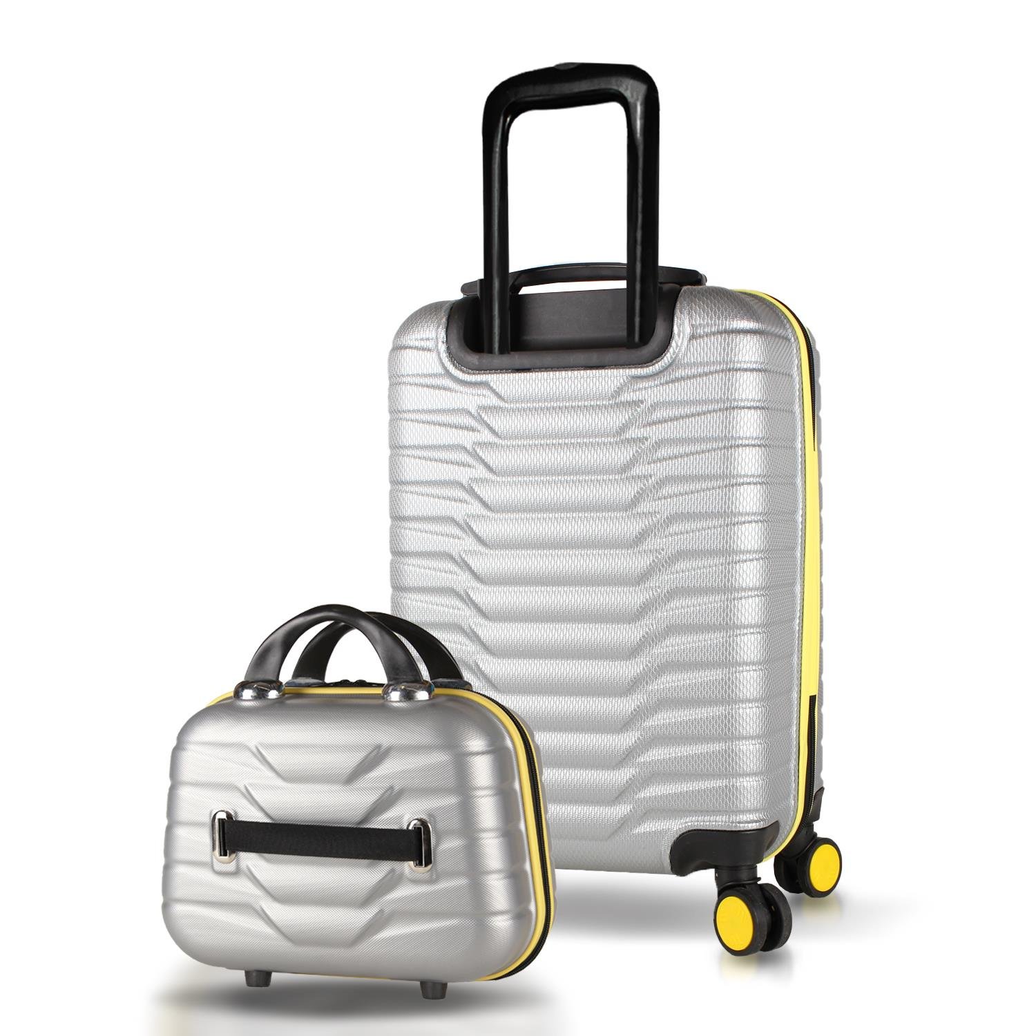 My Valice Croc Abs Makyaj ve Kabin Boy Gri  2'li Valiz Seti