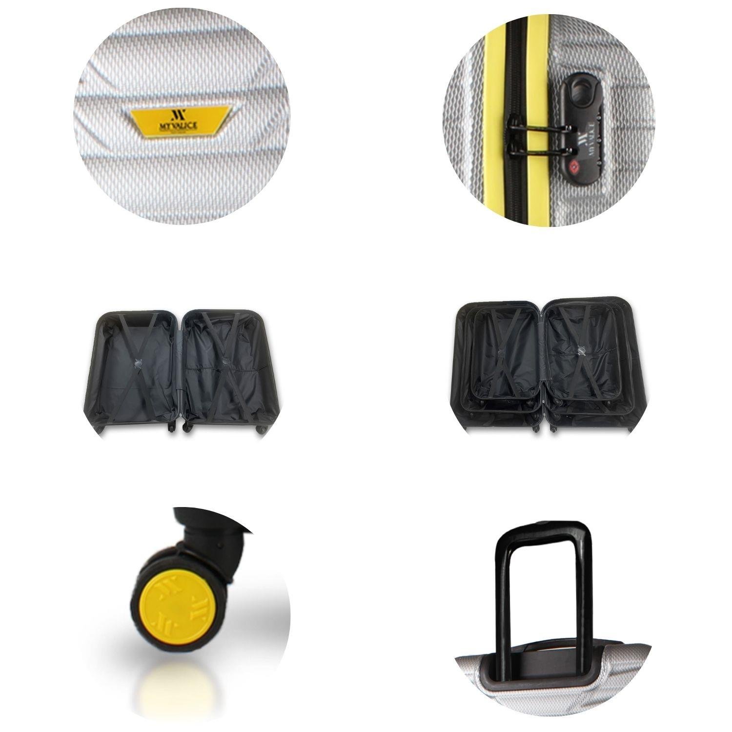 My Valice Croc Abs Makyaj ve Kabin Boy Gri  2'li Valiz Seti