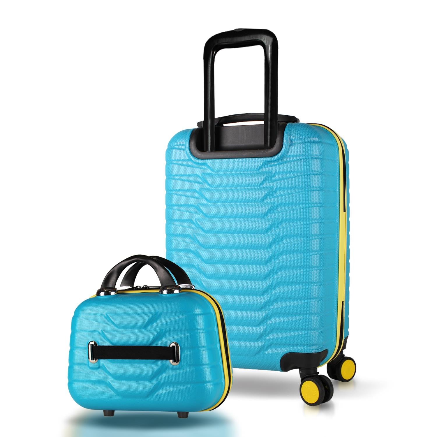 My Valice Croc Abs Makyaj ve Kabin Boy Turkuaz  2'li Valiz Seti