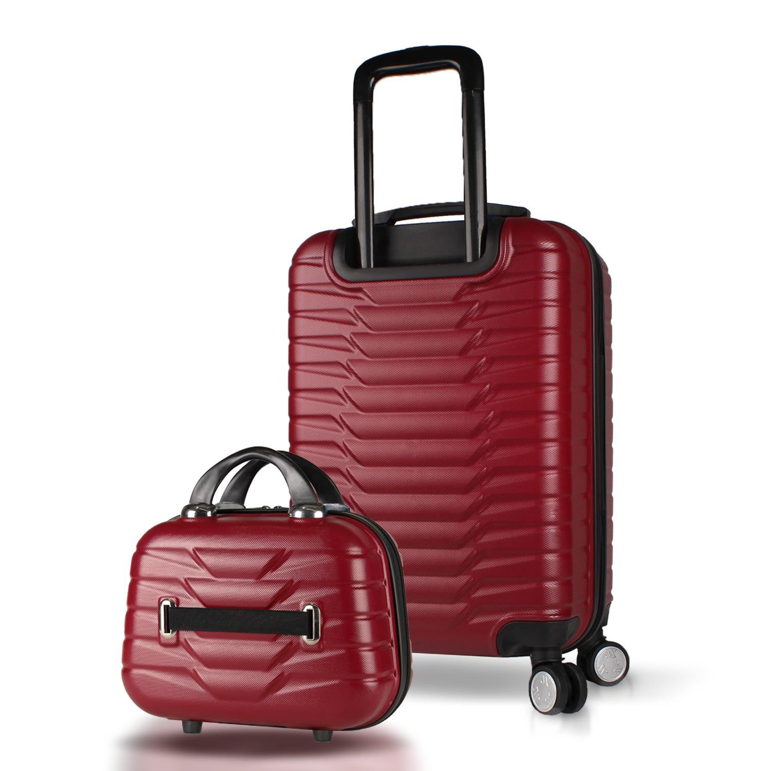 My Valice Croc Abs Makyaj ve Kabin Boy Bordo 2'li Valiz Seti