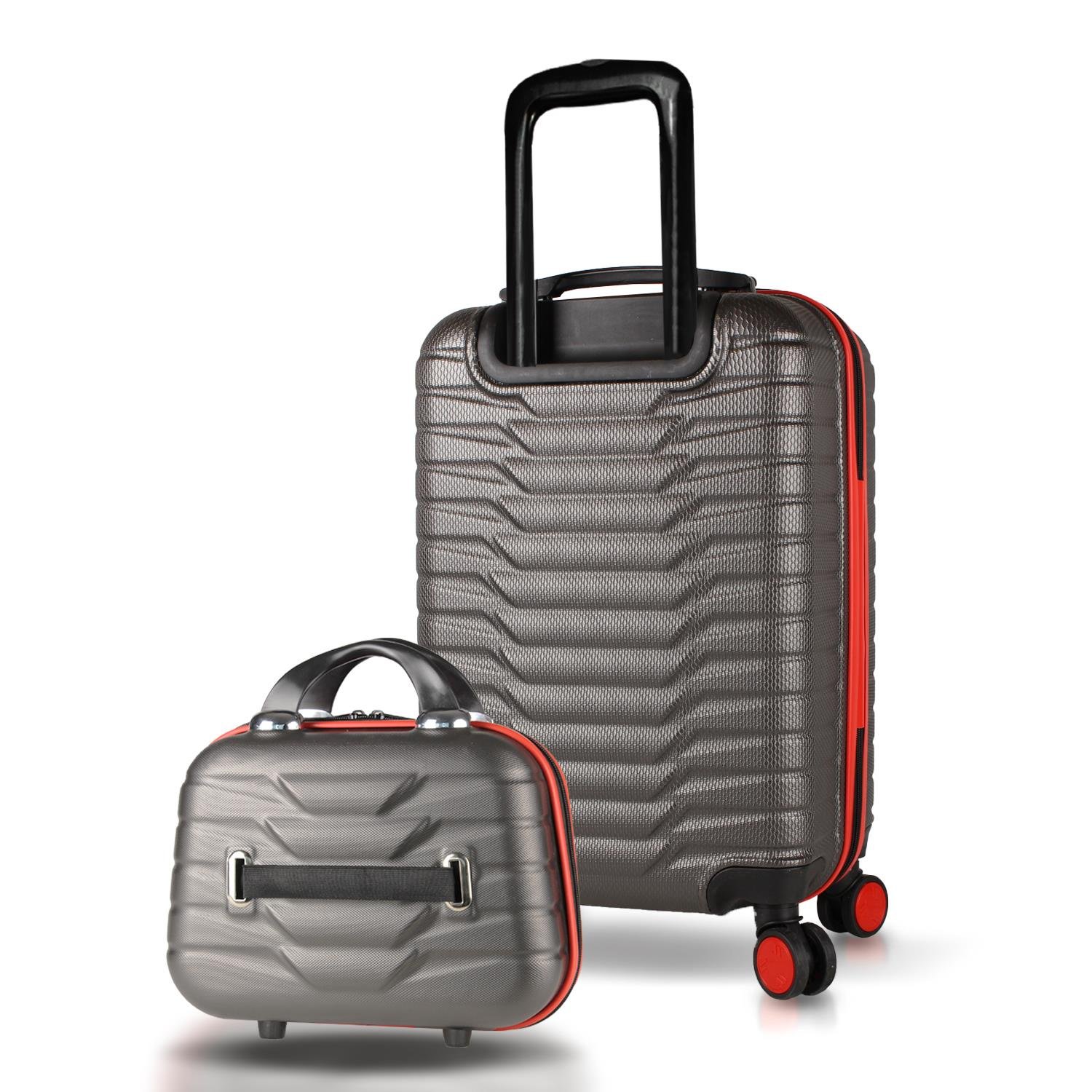 My Valice Croc Abs Makyaj ve Kabin Boy Antrasit 2'li Valiz Seti