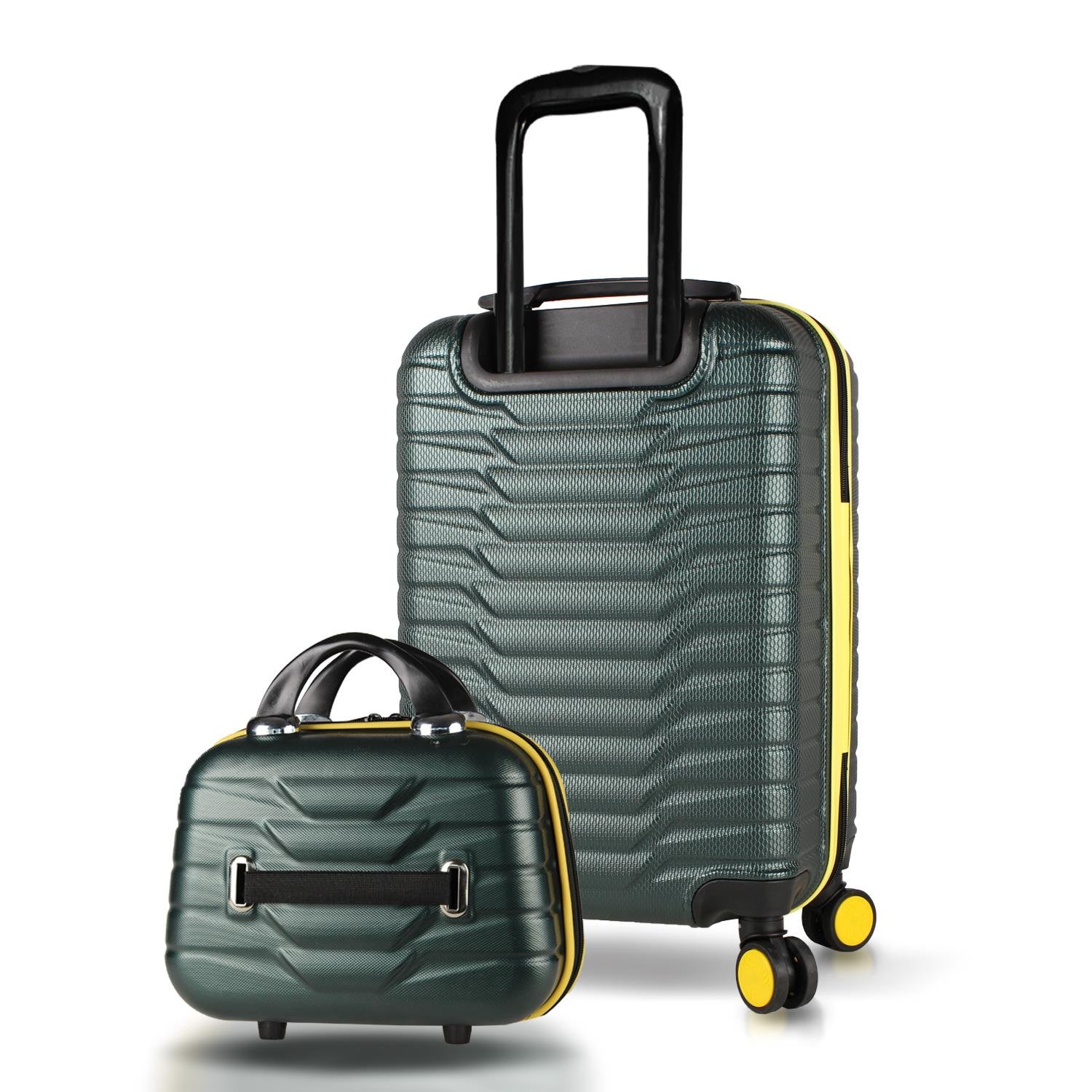 My Valice Croc Abs Makyaj ve Kabin Boy Haki  2'li Valiz Seti