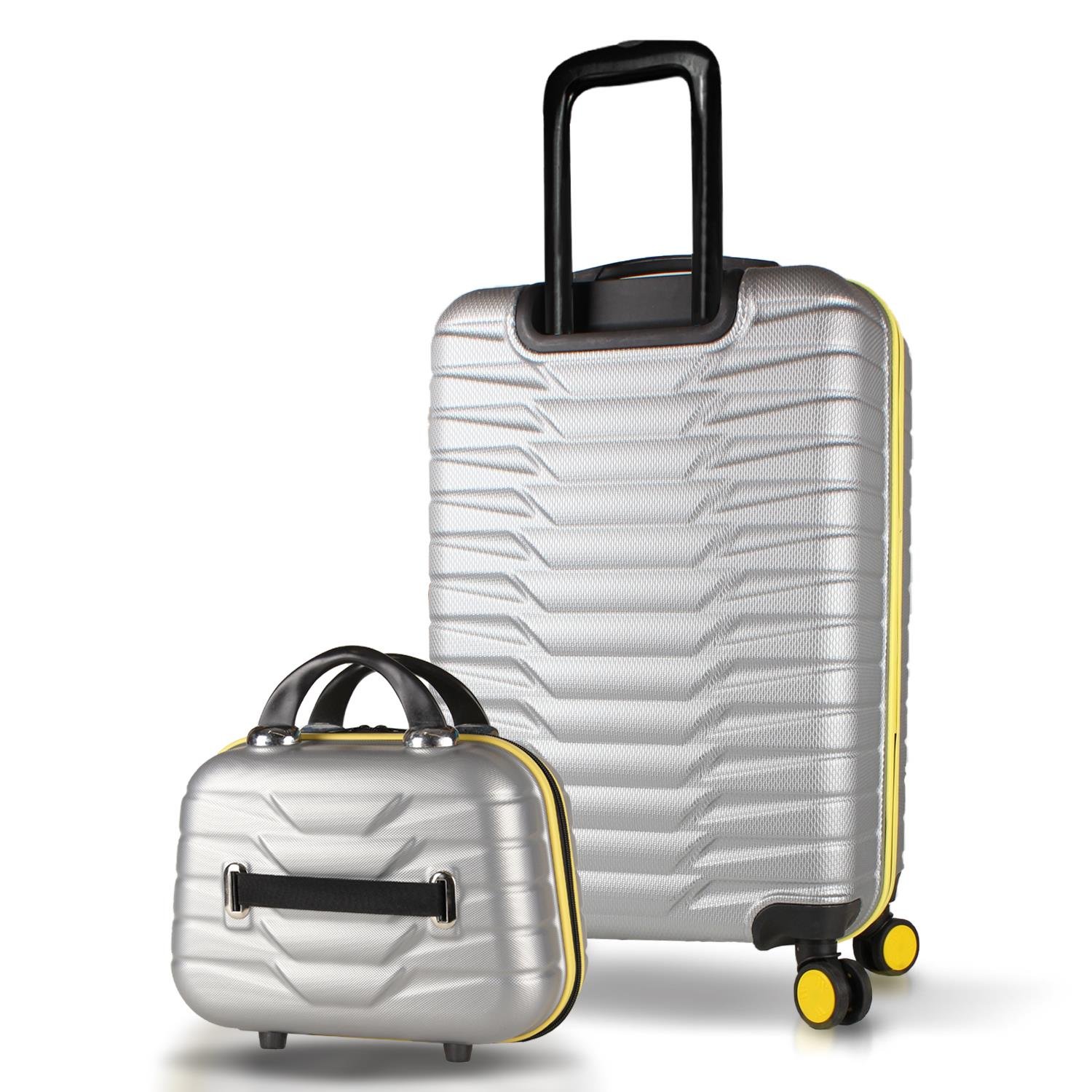 My Valice Croc Abs Makyaj ve Orta Boy Gri  2'li Valiz Seti