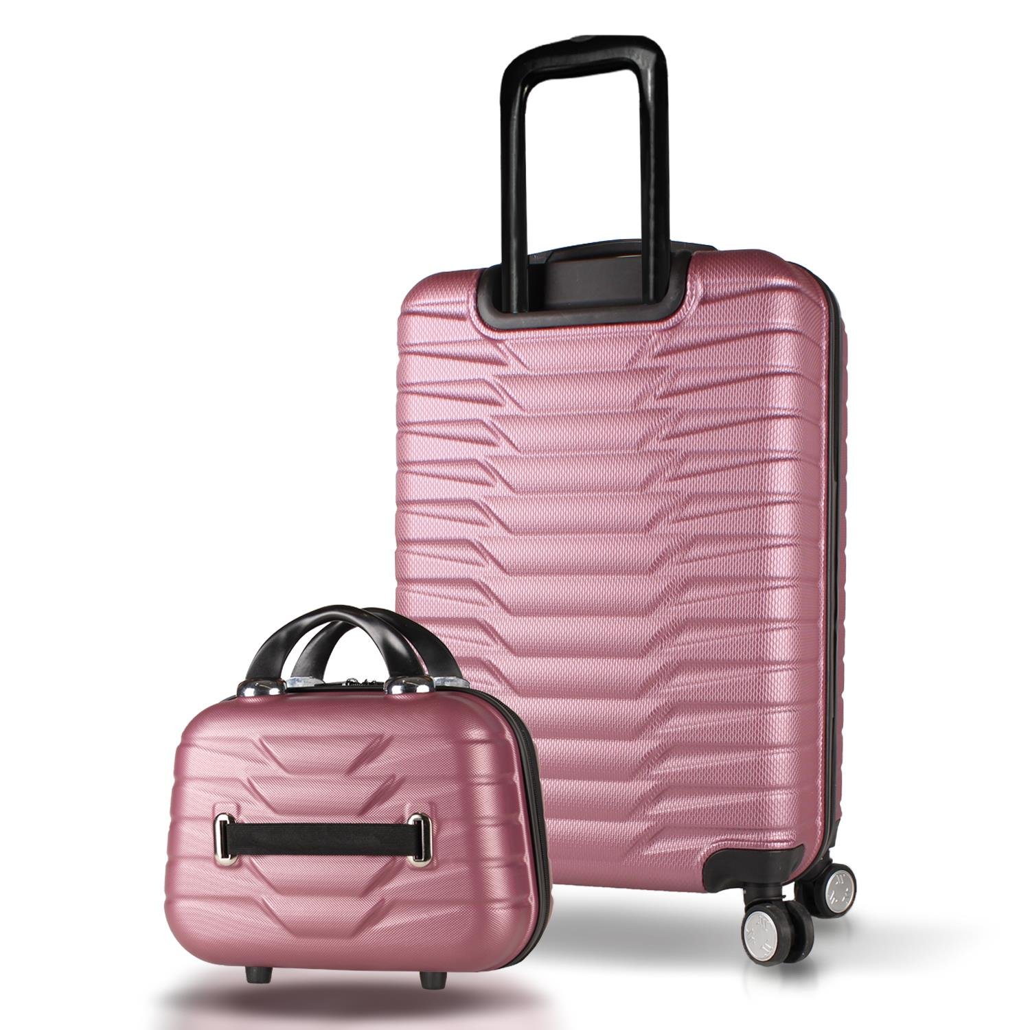 My Valice Croc Abs Makyaj ve Orta Boy Rose Gold  2'li Valiz Seti