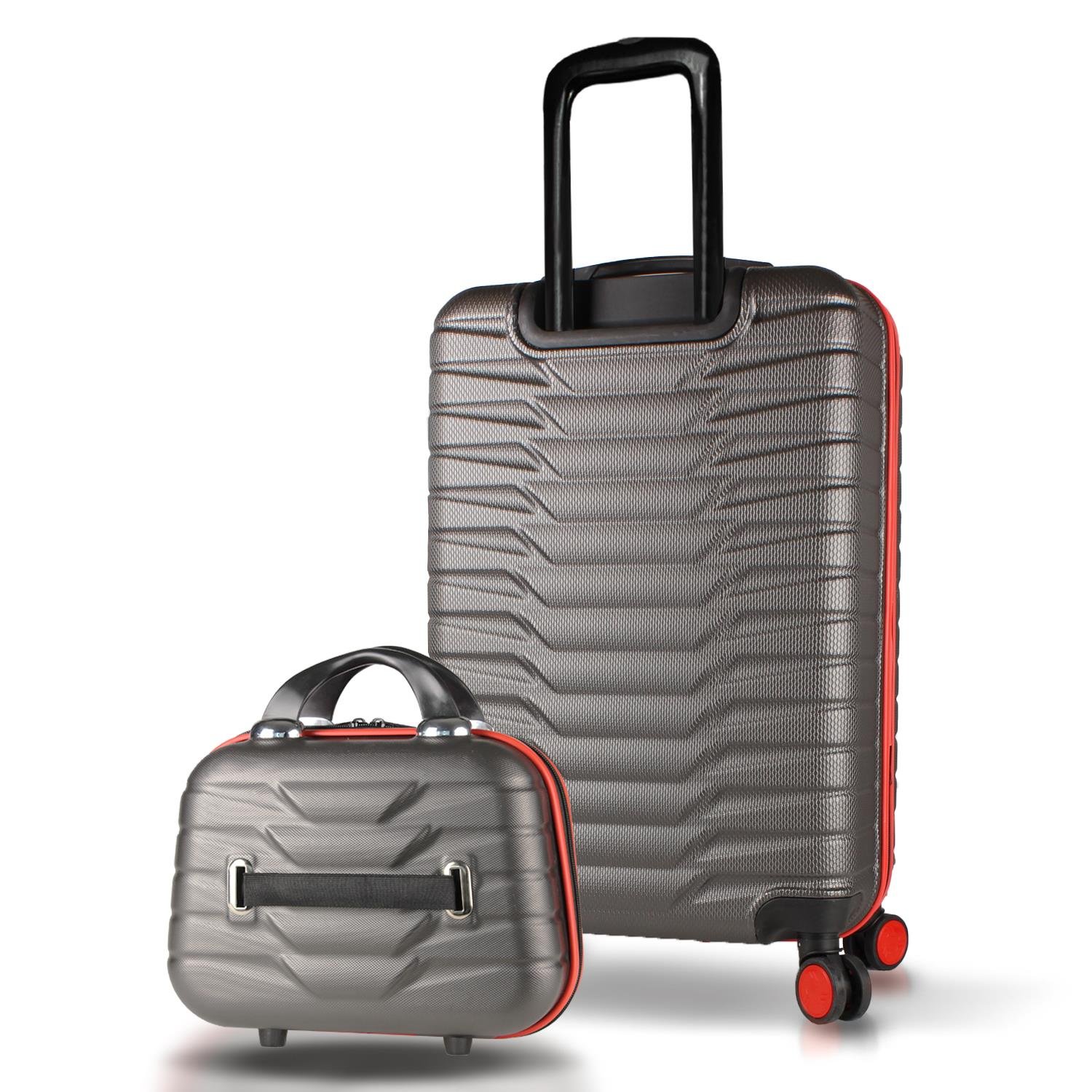 My Valice Croc Abs Makyaj ve Orta Boy Antrasit 2'li Valiz Seti