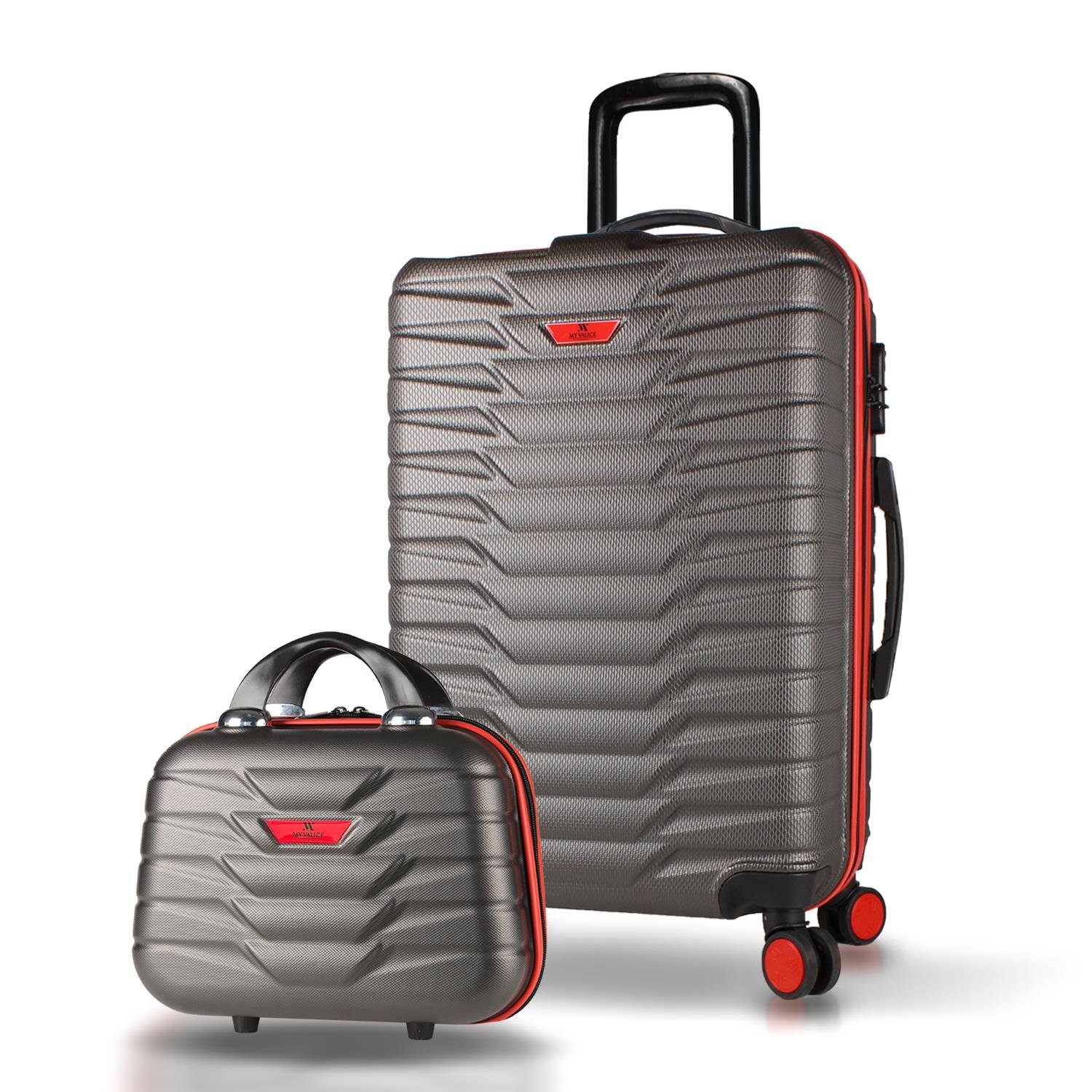 My Valice Croc Abs Makyaj ve Orta Boy Antrasit 2'li Valiz Seti