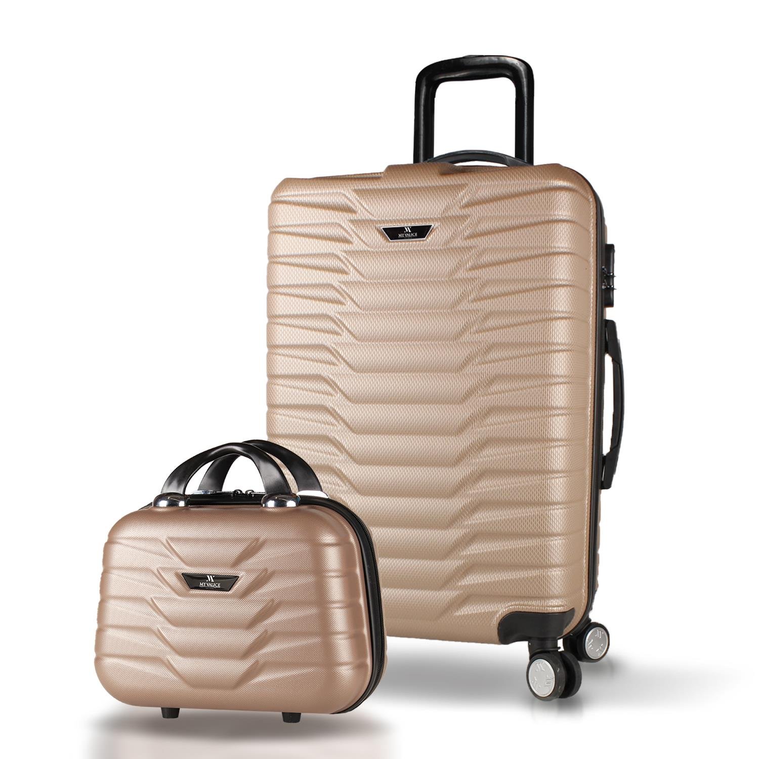 My Valice Croc Abs Makyaj ve Orta Boy Gold  2'li Valiz Seti