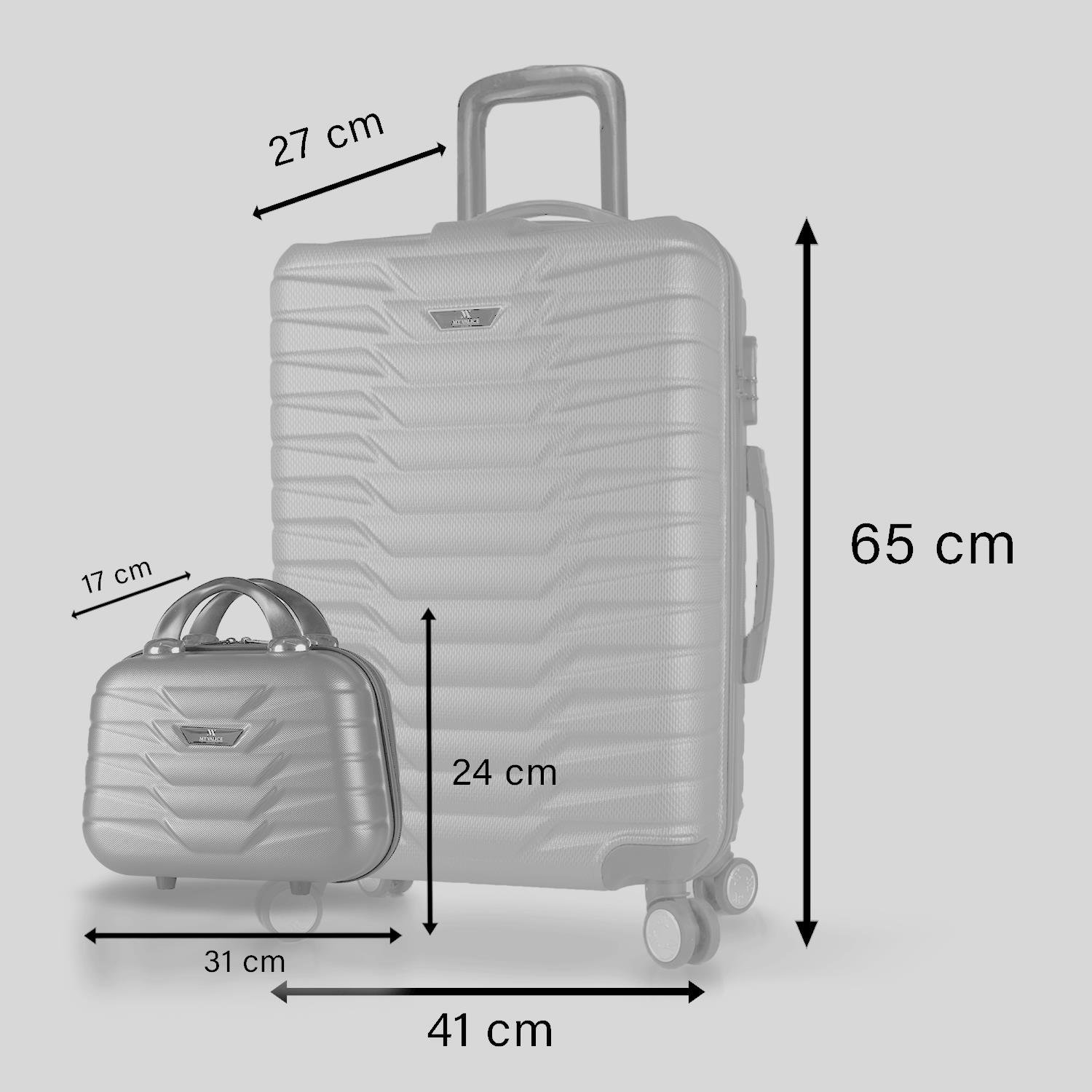 My Valice Croc Abs Makyaj ve Orta Boy Gold  2'li Valiz Seti