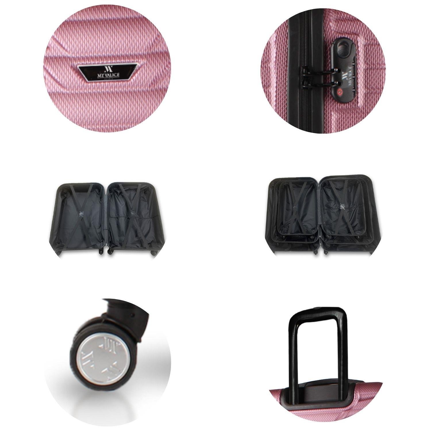 My Valice Croc Abs Medium Size Luggage Rose Gold