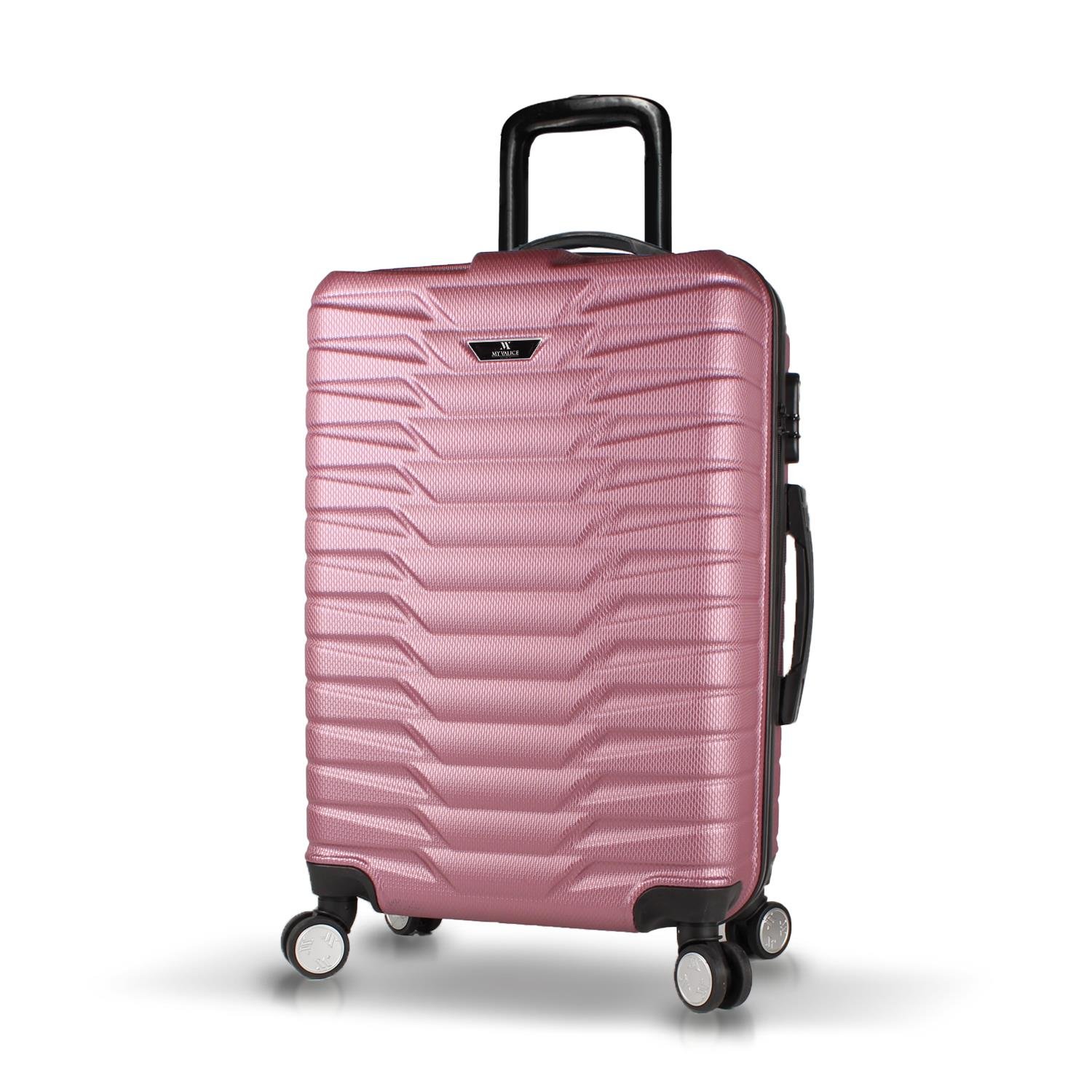 My Valice Croc Abs Medium Size Luggage Rose Gold